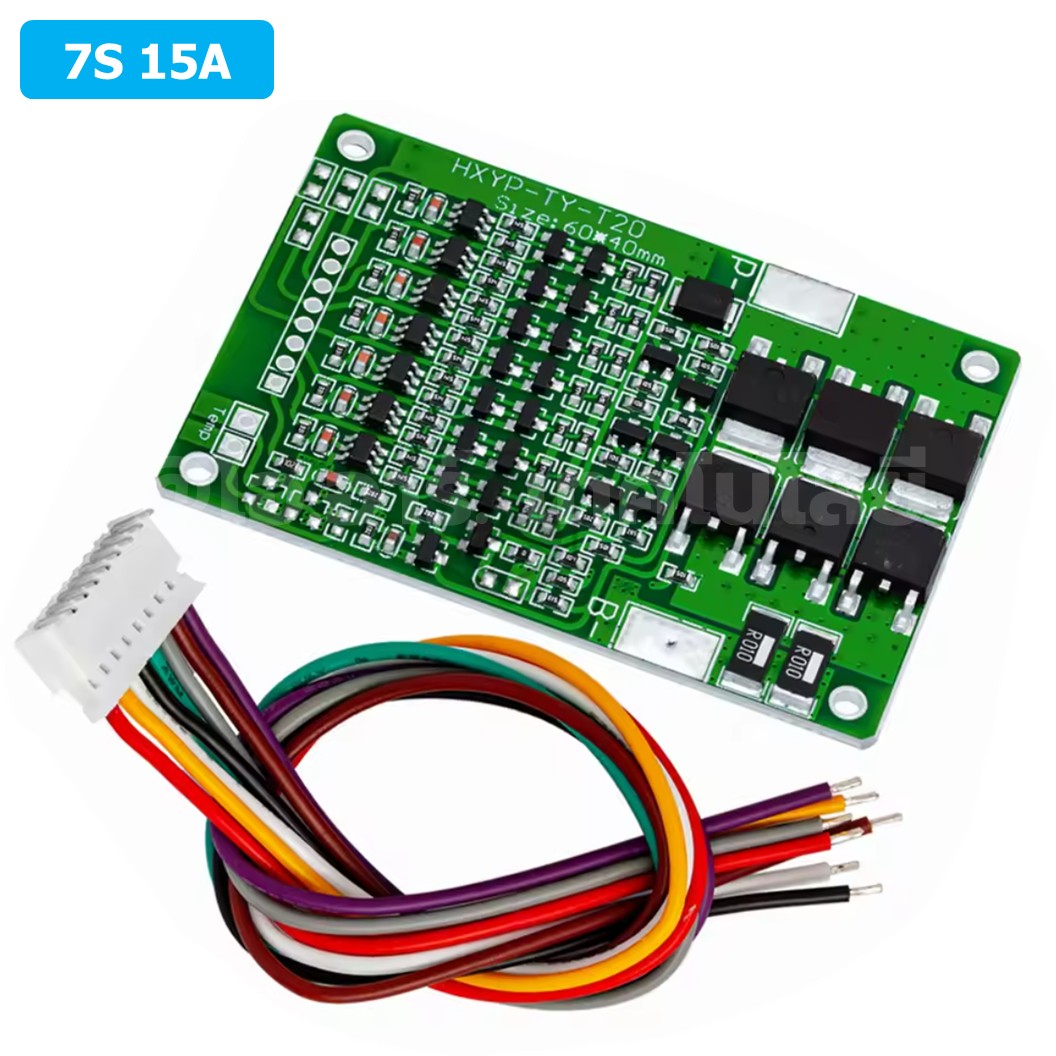 CM671 7S 15A 25.9-29.4VDC โมดูลชาร์จแบตเตอรี่ HXYP-TY-Y20 7-Series 15A 18650 Lithium Battery Protection Module BMS HX-7S-TY-T20 แบตลิเธียม