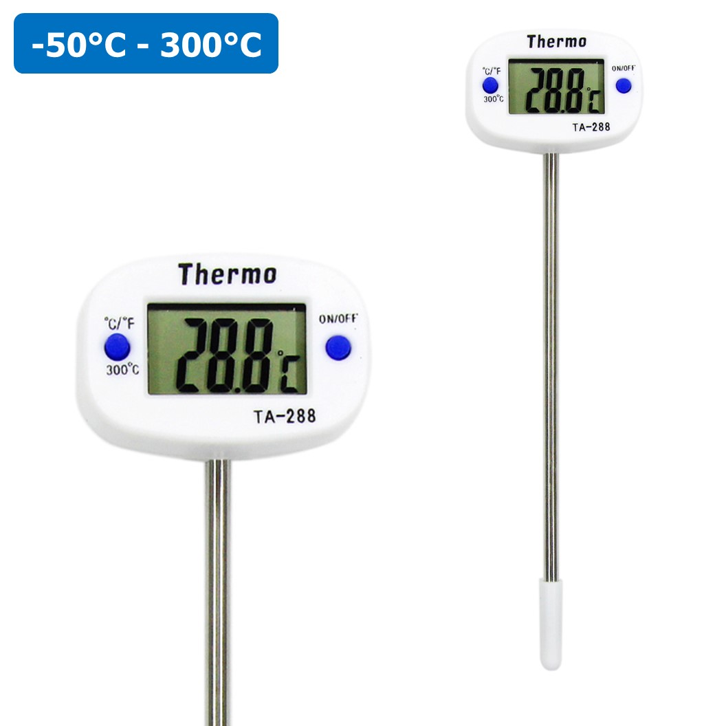 TA288 เครื่องวัดอุณหภูมิ เทอร์โมมิเตอร์ Thermometer (-50°C-300°C) ที่วัดอุณหภูมิอาหาร แบบปากกา Stainless Steel Probes Temperature sensor