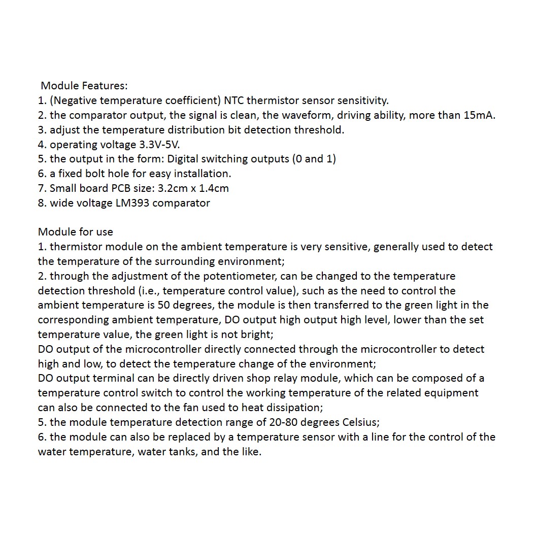 AB076 เซนเซอร์วัดอุณหภูมิ แบบ 3 pin Thermal Thermistor Temperature Sensor Module โมดูลตรวจจับอุณหภูมิ เซนเซอร์อุณหภูมิ