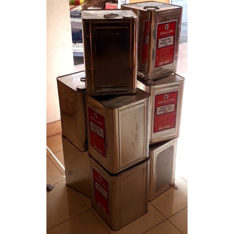 ทินเนอร์ AAA 100% ตรา SWALLOW ขนาด 8 Kg / ปิ๊บ ผสมสีทำละลายได้ดี ของแท้ (ราคารวมแวท) {รหัสสินค้า2100415102}