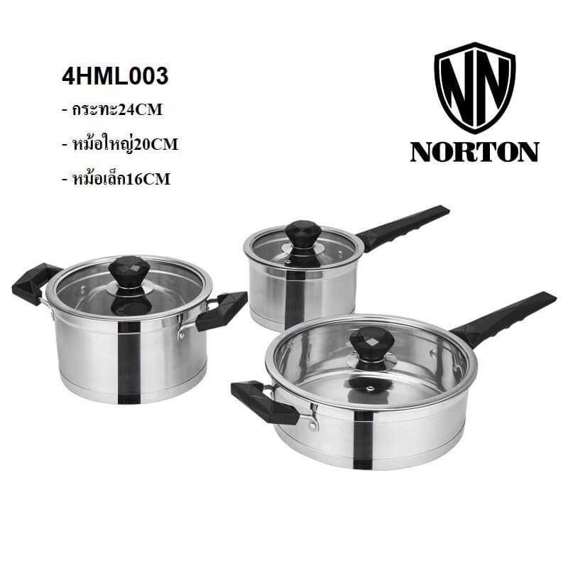 ชุดหม้อต้มสแตนเลส กระทะ24cm,หม้อใหญ่20cm,หม้อเล็ก16cm