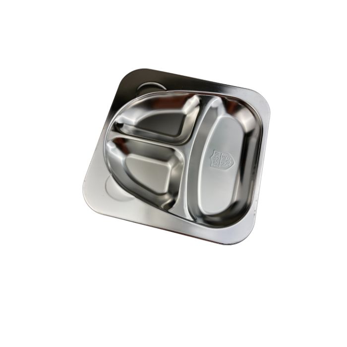 BT-6 ถาดอาหารเด็ก 3 ช่อง หมีแพนด้า สเตนเลส(304)