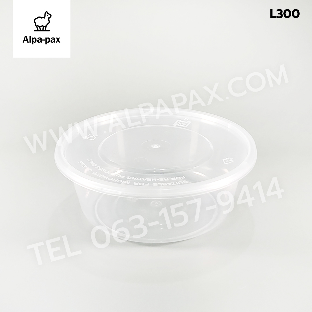 ถ้วยอาหารพลาสติก+ฝา 300ml. (ลัง 450ใบ) กล่องไมโครเวฟ กล่องข้าว กล่องอาหาร กล่องใส่อาหาร