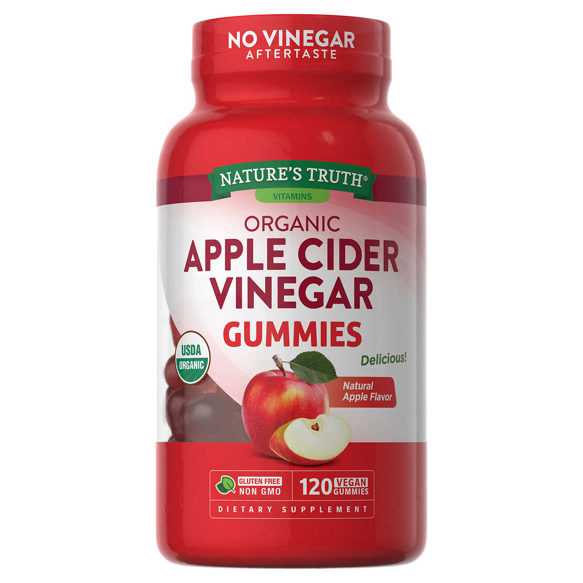Nature's Truth Organic Apple Cider Vinegar 500 mg 120 gummies แอปเปิ้ลไซเดอร์ ออร์แกนิก แบบกัมมี่ ลดพุงช่วยระบบย่อยอาหาร อร่อย ทานง่าย