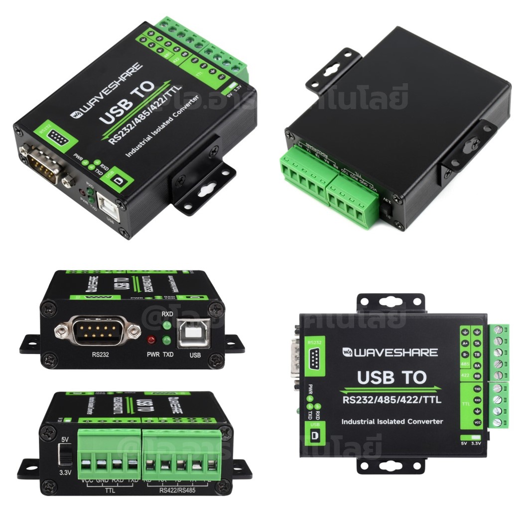 ZE103 WAVESHARE FT232RNL USB TO RS232/485/422/TTL ตัวแปลงสัญญาณ Interface Converter, Industrial Isolation