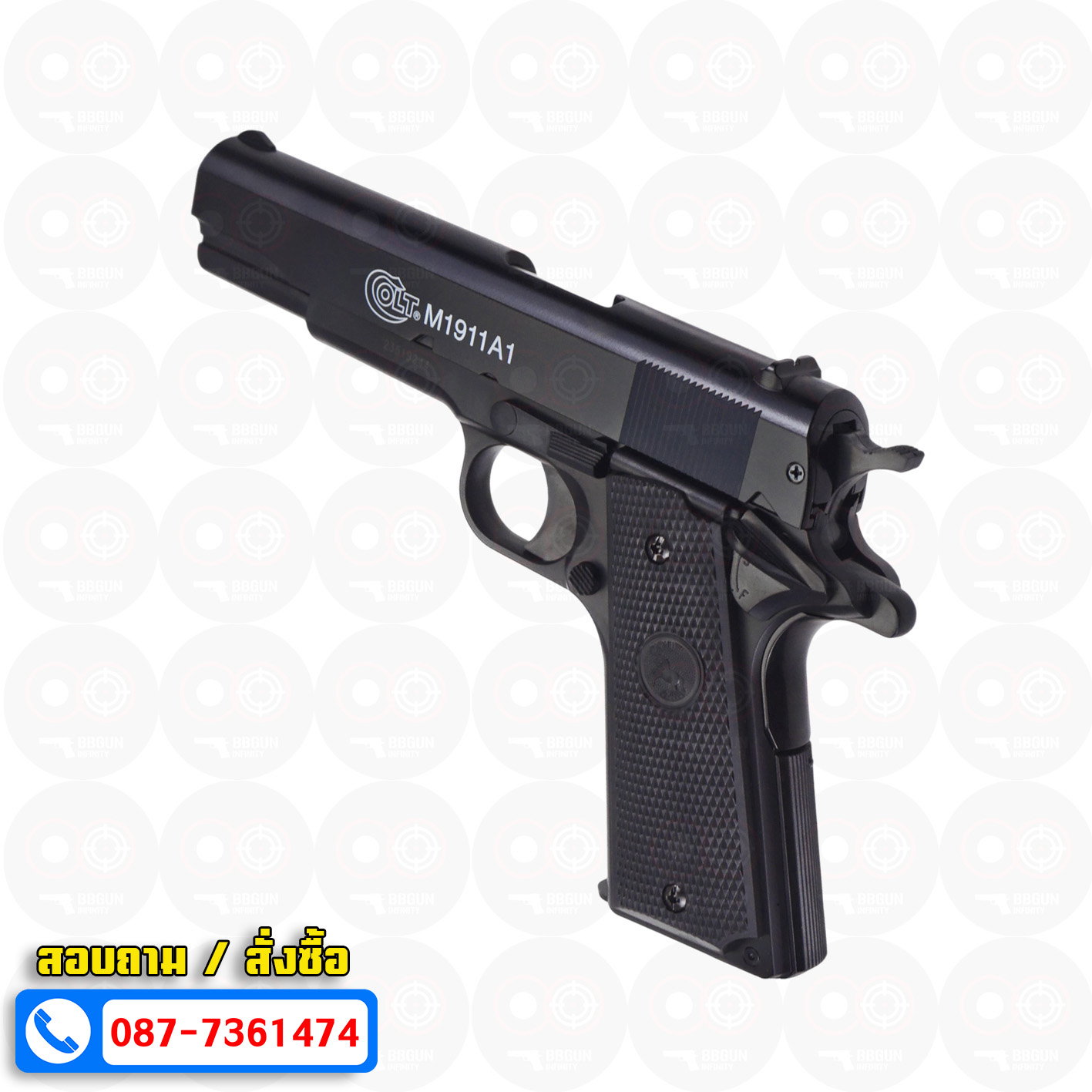 ปืนอัดลมสปริงชักยิงไต้หวัน Cybergun Colt M1911 A1 Spring Action