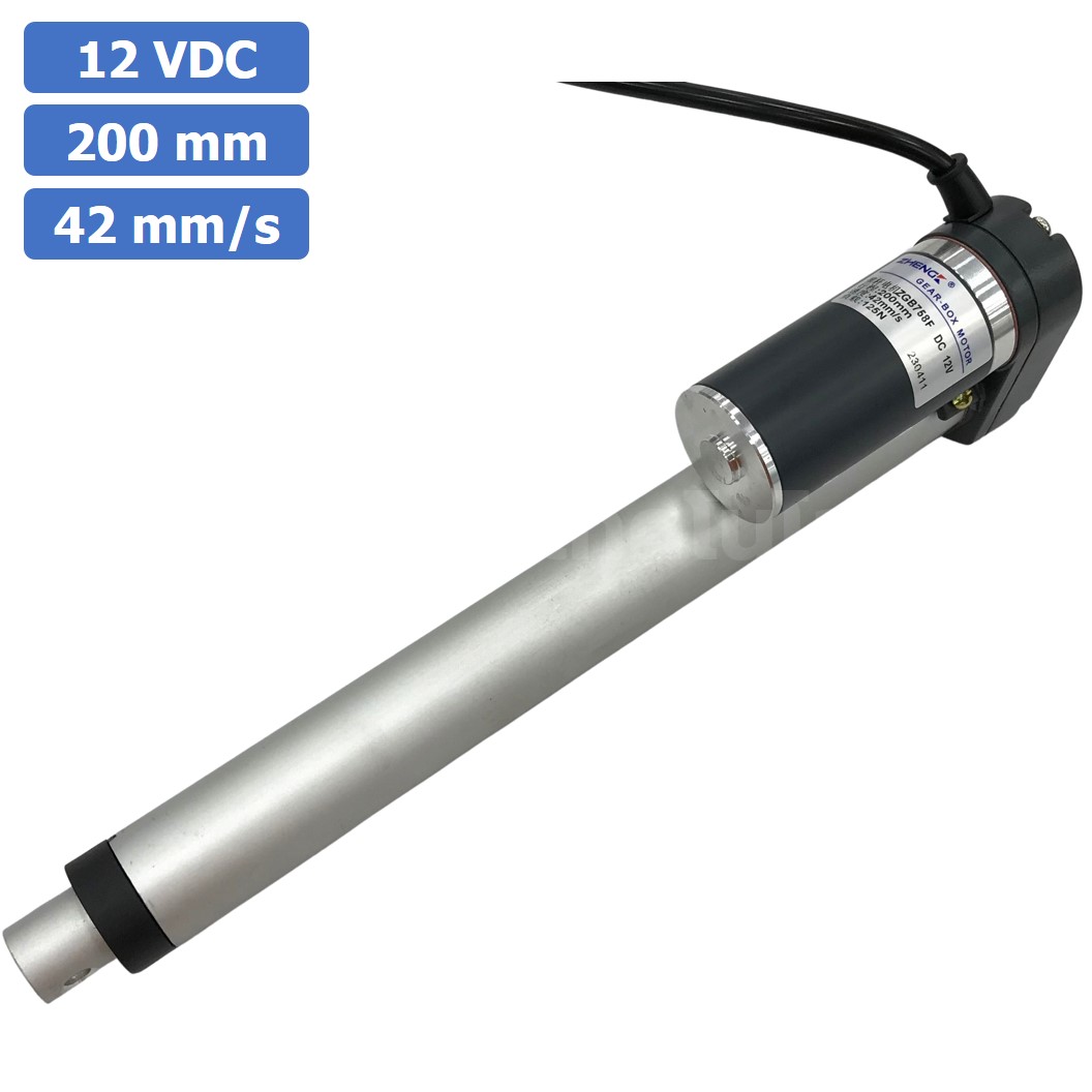 ZGB758 มอเตอร์ก้านชัก ระยะชัก 200mm 42mm/s 12VDC 125N Electric Linear Actuator Putter DC Stroke Length 200mm ZHENGKE พัตเตอร์ไฟฟ้า