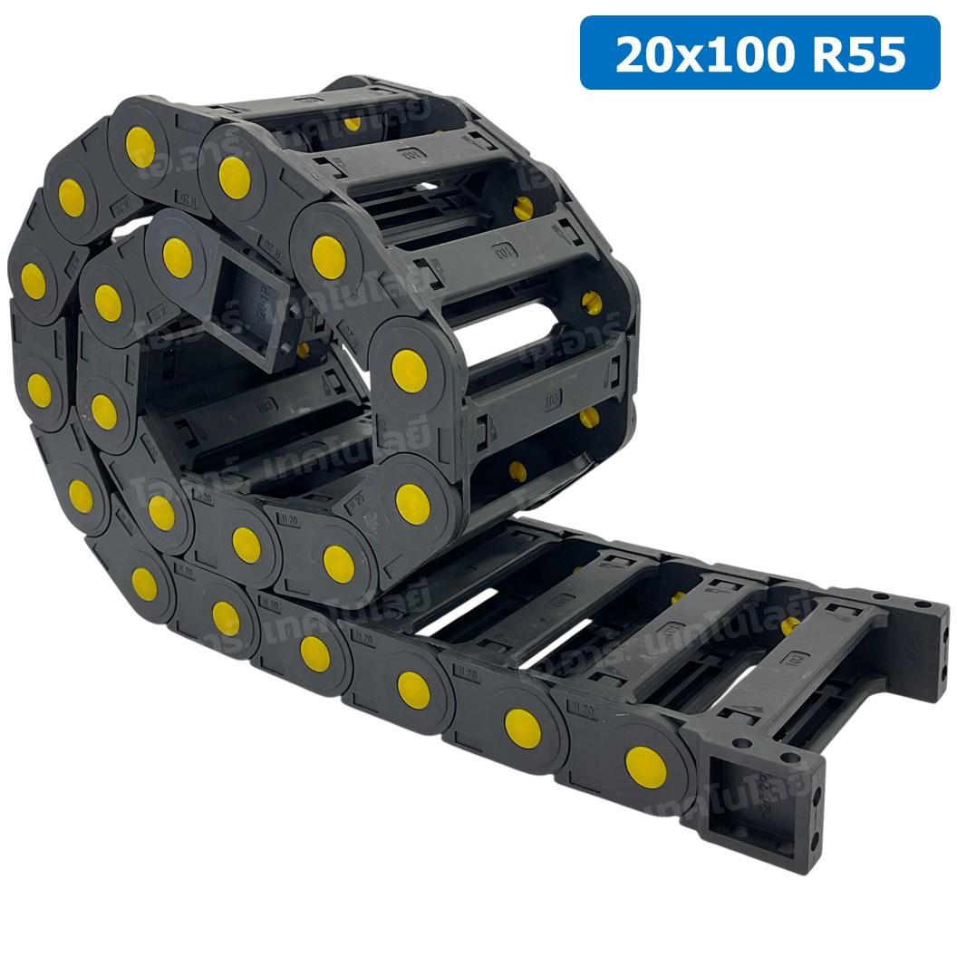 DC-20x100 R55 รางกระดูกงู รางสายไฟ 20x100x1000mm Drag chain engraving machine รางกระดูกงูร้อยสายไฟ Cable Dragchain รางร้อยสายไฟ