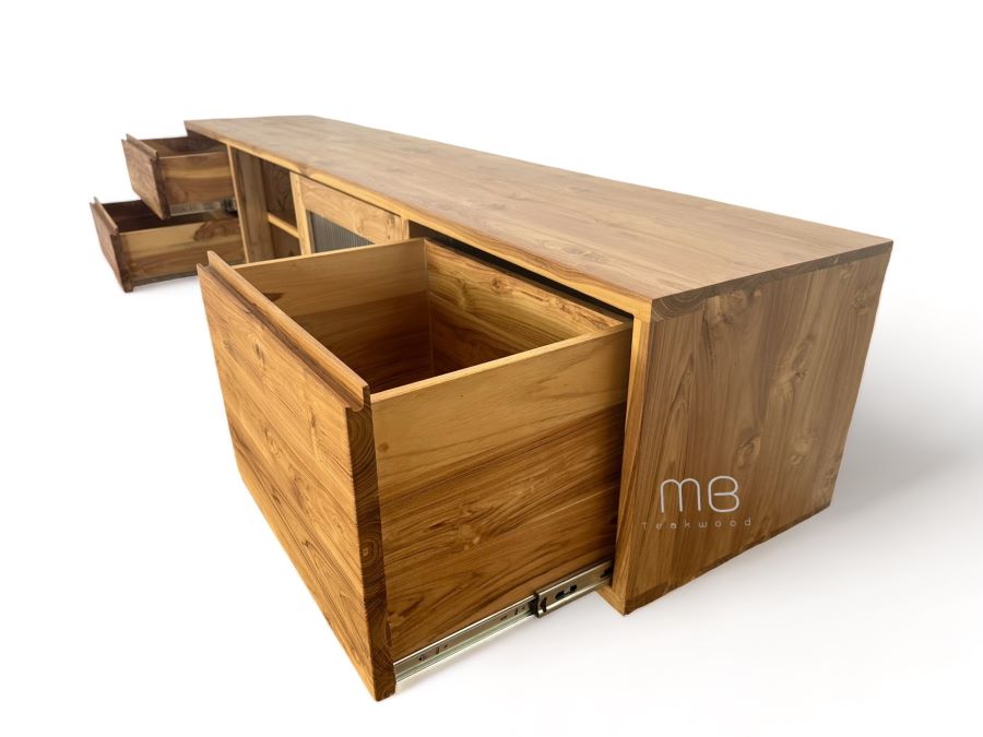 ตู้วางทีวีไม้สัก