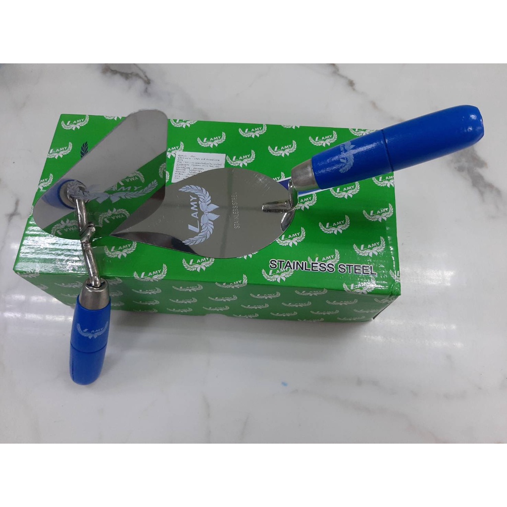 เกรียงเเหลมก่ออิฐสแตนเลส LAMY (กล่อง 12 อัน) (ราคารวมแวท) เกรียง เกรียงก่อ เกรียงก่อปูน เกรียงใบโพธิ์ เกรียงก่ออิฐ เกรียงแหลม