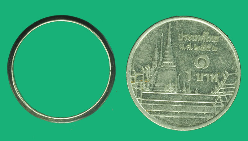 ขายแล้ว*35571 แหวนปลอกมีด ทำด้วยเนื้อเงิน (มีภาพเทียบกับขนาด เหรียญ 1 บาท) 16