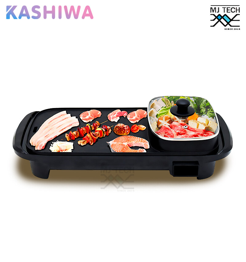 KASHIWA เตาย่างบาบีคิวไฟฟ้า พร้อมหม้อต้ม เตาปิ้งย่างไฟฟ้า ขนาด 1200 วัตต์ รุ่น KW-308