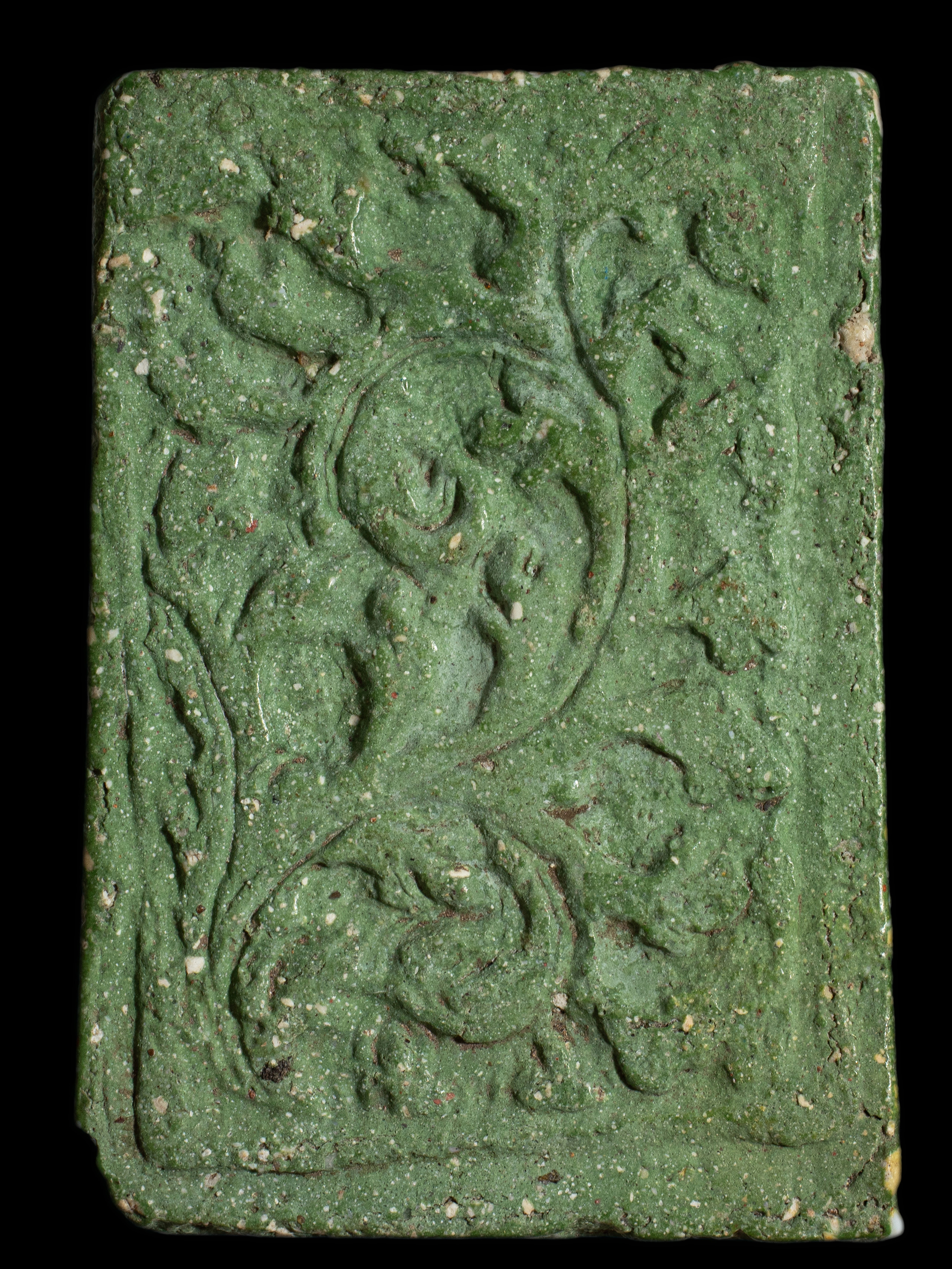 พระสมเด็จหลังเถาวัลย์ พิมพ์ใหญ่เศียรโต สีเขียวก้านมะลิ วังหน้า