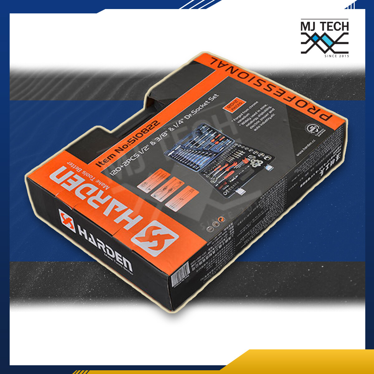 HARDEN ชุดเครื่องมือ Make Tools Better รุ่น 120+2Pcs 1/2" &3/8" &1/4" Dr.Socket Set