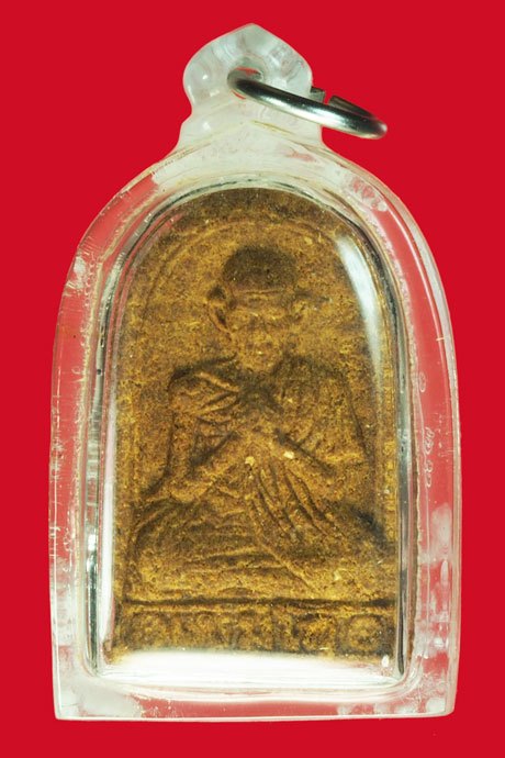 ขายแล้ว*37902 พระผงรูปเหมือน ภาวนา หลวงพ่อเกษมเขมโก สุสานไตรลักษณ์ ลำปาง ปี 2529 เลี่ยมพลาสติกเก่า 70