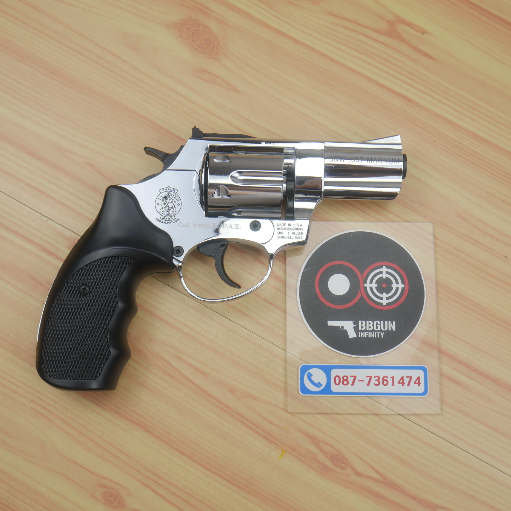EKOL VIPER 2.5 WHITE แบลงค์กัน ลูกโม่ 2.5 นิ้ว สีเงินด้าน Smith & Wesson Revolver BLANK GUN