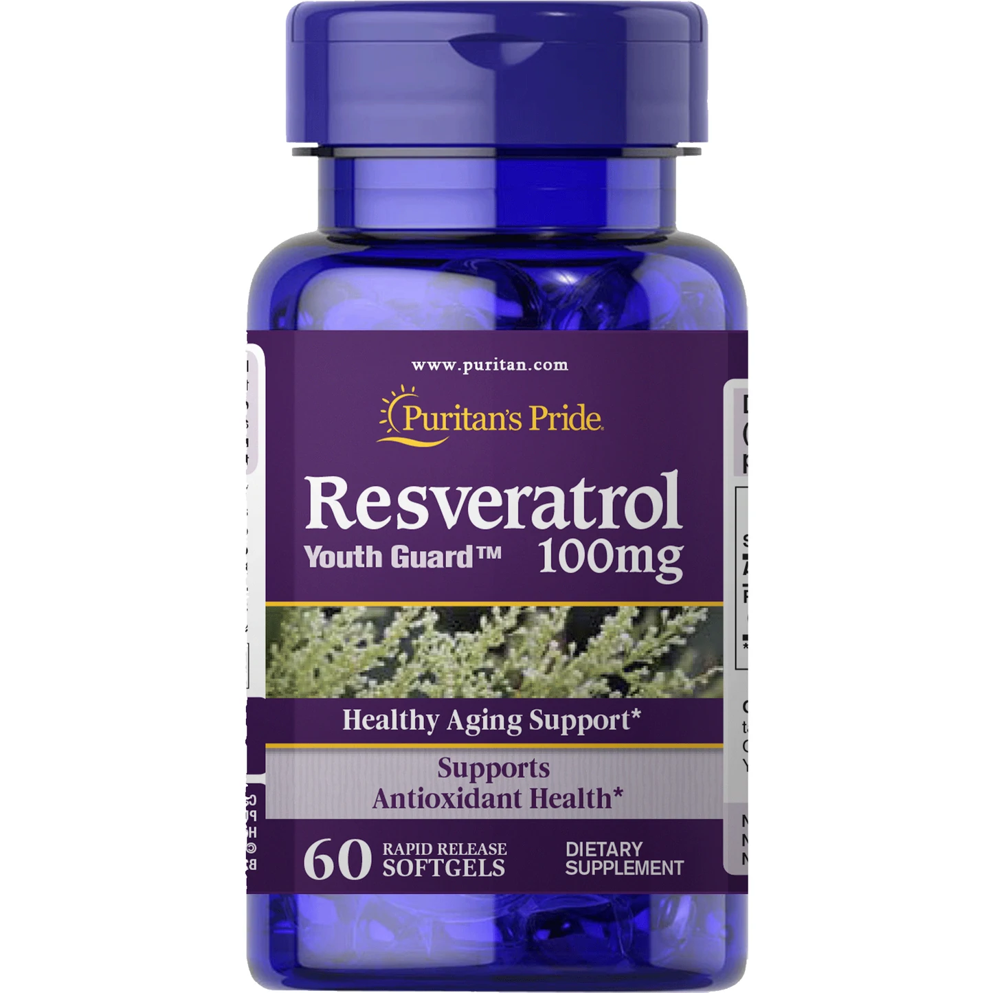 Puritan's Pride Resveratrol 100 mg 60 softgels วิตามินฟื้นฟูสภาพผิว ต่อต้านริ้วรอยค่ะ