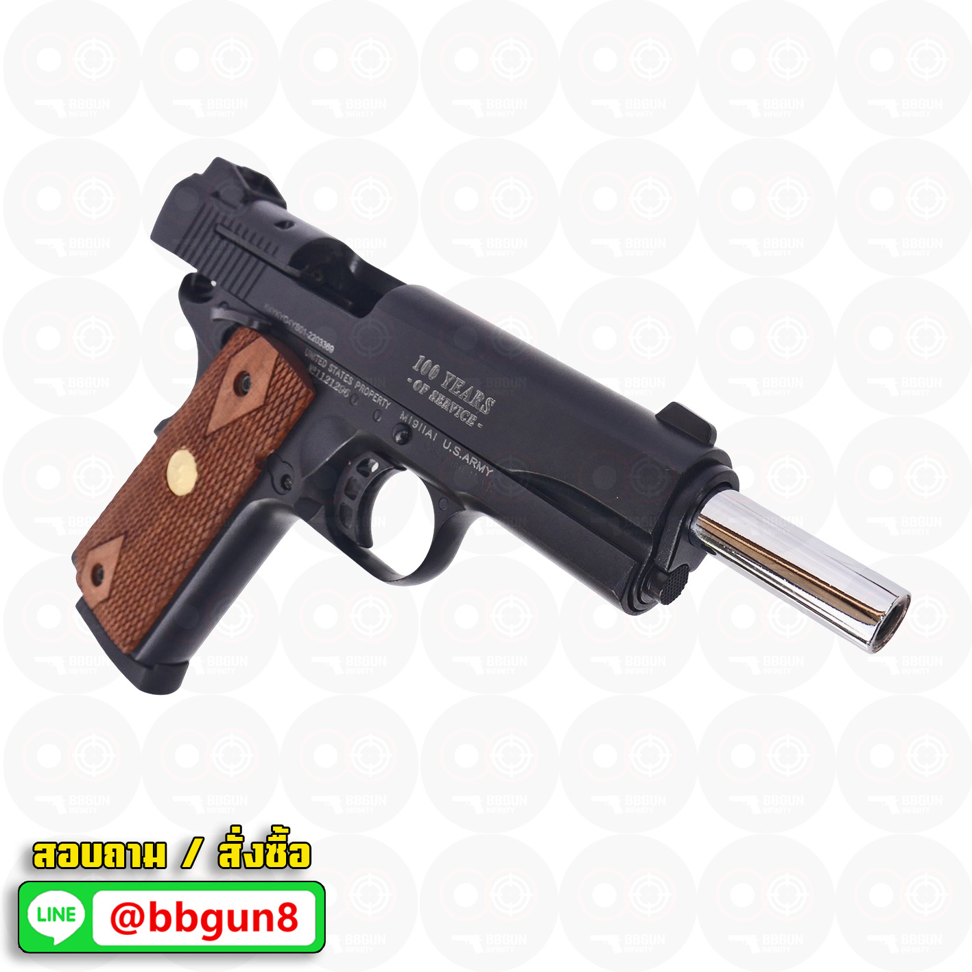 แบลงค์กัน KUZEY M1911 5 นิ้ว COLT GOVERMENT 100 Year สีดำ blank gun ด้ามไม้