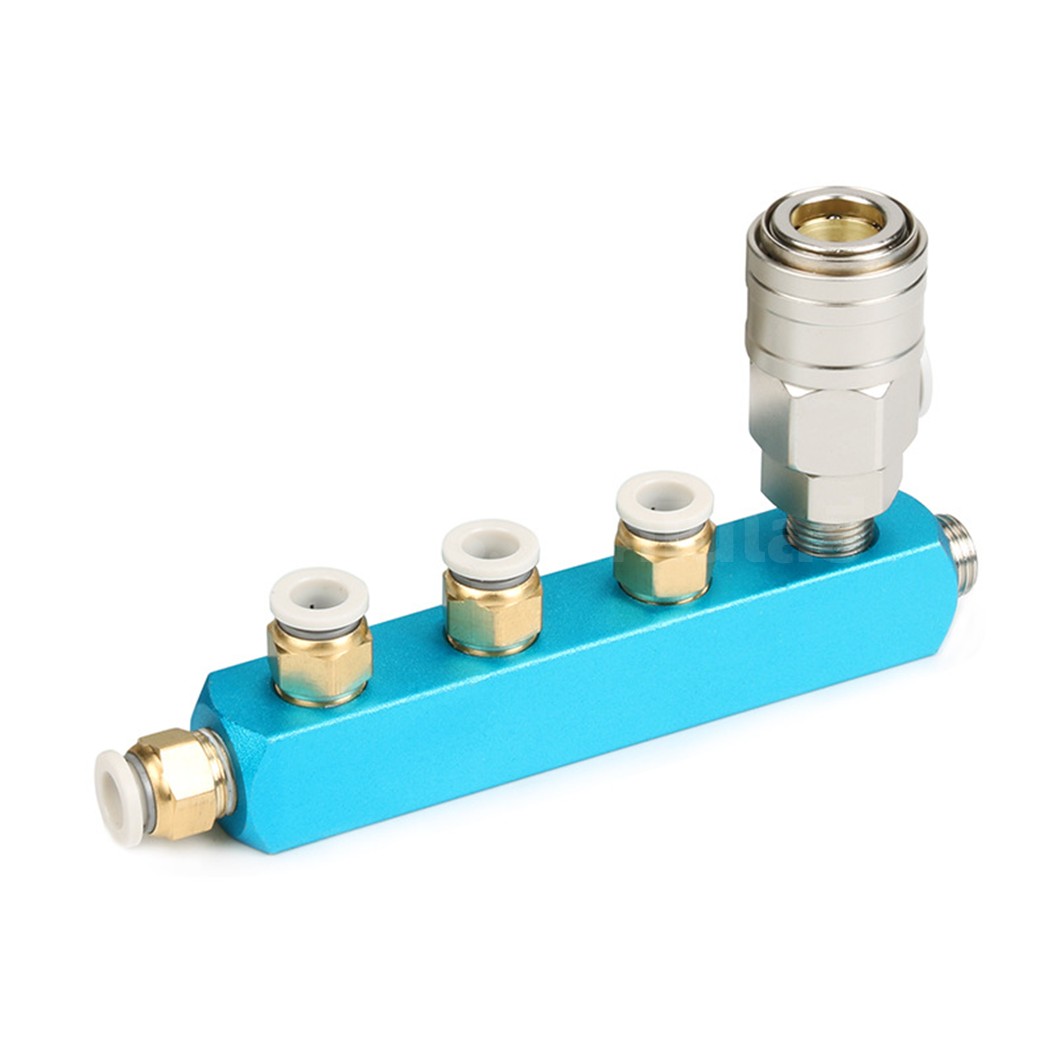 ตัวแยกท่อลม ขนาด 20X20 2F-15F เกลียว 1/4” 2-15ทาง 5-18พอร์ต Air Hose Manifold Block Splitter Base Socket Pneumatic ข้อต่อแยกท่อลม