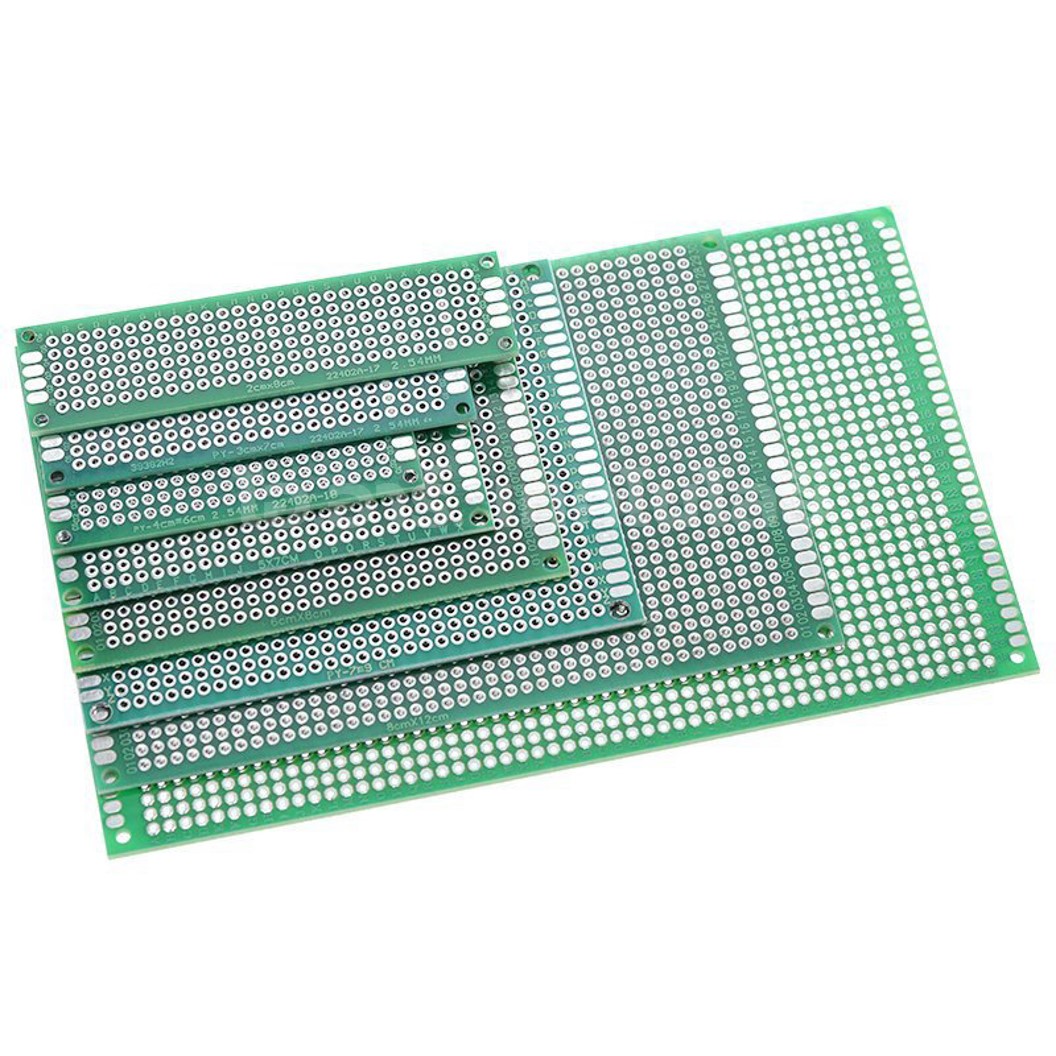 แผ่น PCB แผ่นปริ๊นอเนกประสงค์ 1หน้า/2หน้า Single/Double Side Prototype PCB Printed Circuit Board Perfboard 2.54mm Hole pitch บอร์ดไข่ปลา
