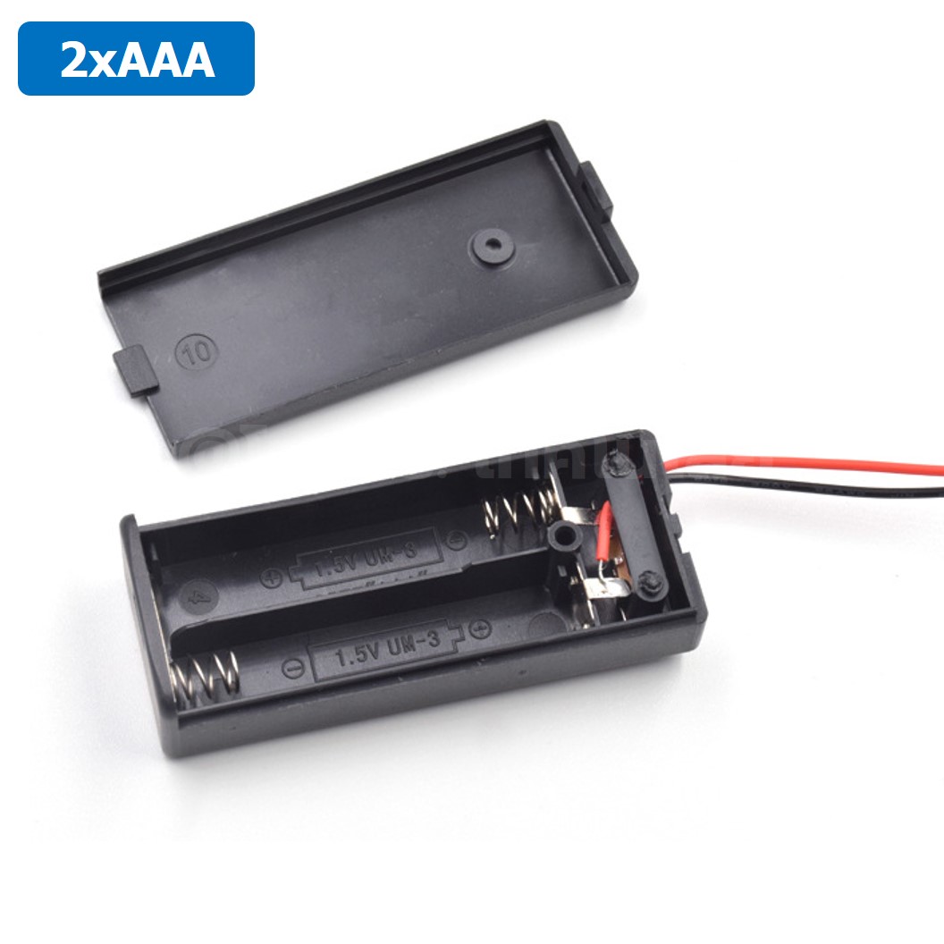 BH-AAAx2C รางถ่าน AAA 2 ก้อน แบบมีฝาปิด 3V Battery Holder 2AAA for Microbit สำหรับ บอร์ดไมโครบิต Micro:bit