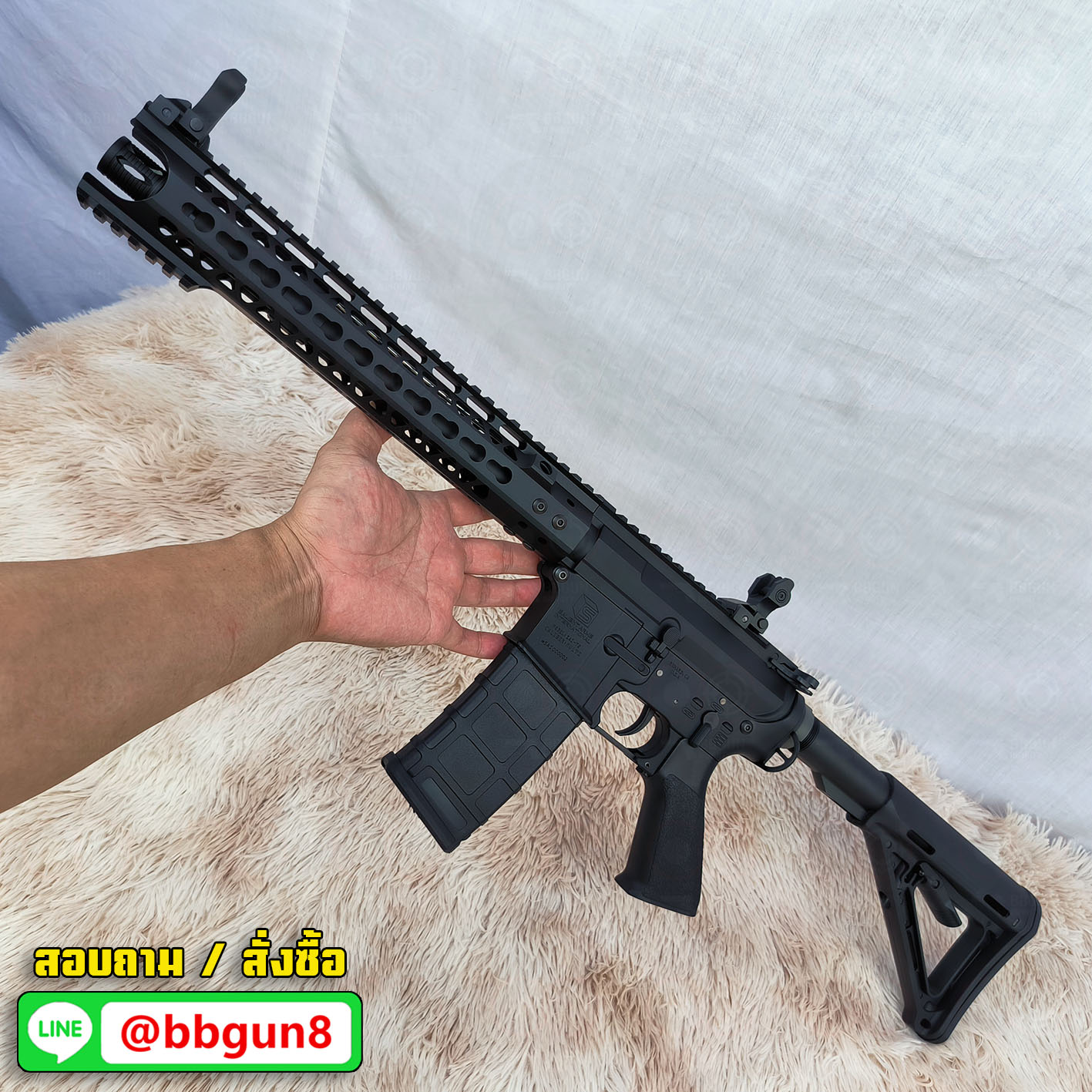 บีบีกันไฟฟ้า E&C 821 S2 : M4 MOTS 12" Keymod (Wire Cutter) บอดี้โลหะ JR.Custom Gen 2 BB GUN