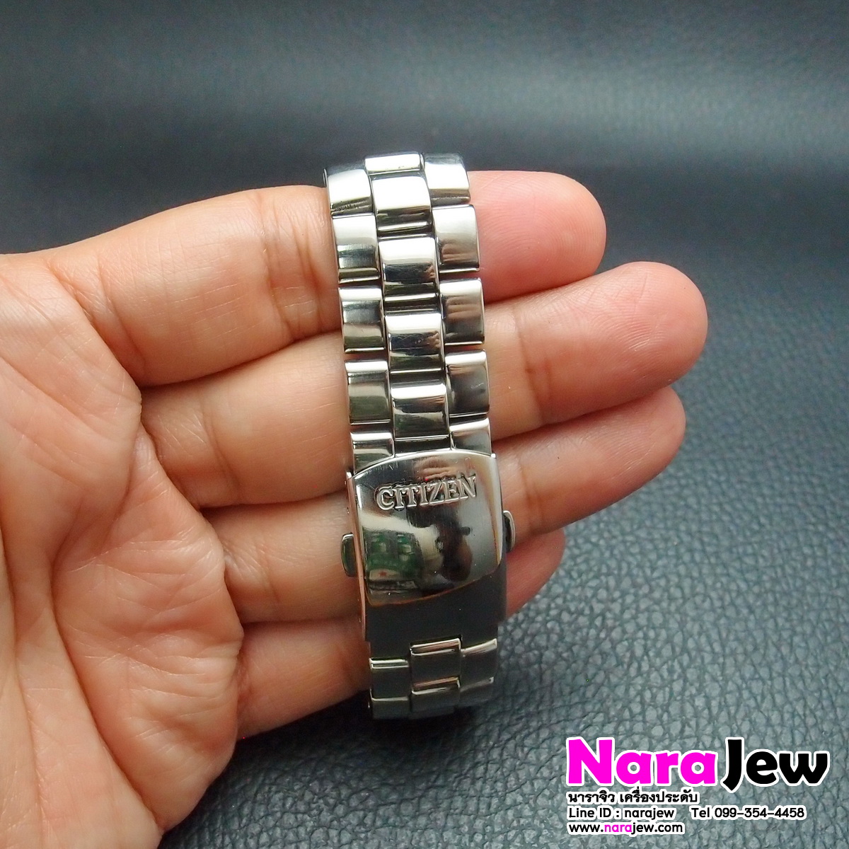 นาฬิกา Citizen รุ่น ECODRIVE หน้าปัดสีน้ำเงิน สายสแตนเลส นาฬิกาหลุดจำนำ ** ความยาวข้อมือ 18 ซม. สามารถลดข้อสายได้ อีก 3 ข้อ ประมาณ 2 ซม **