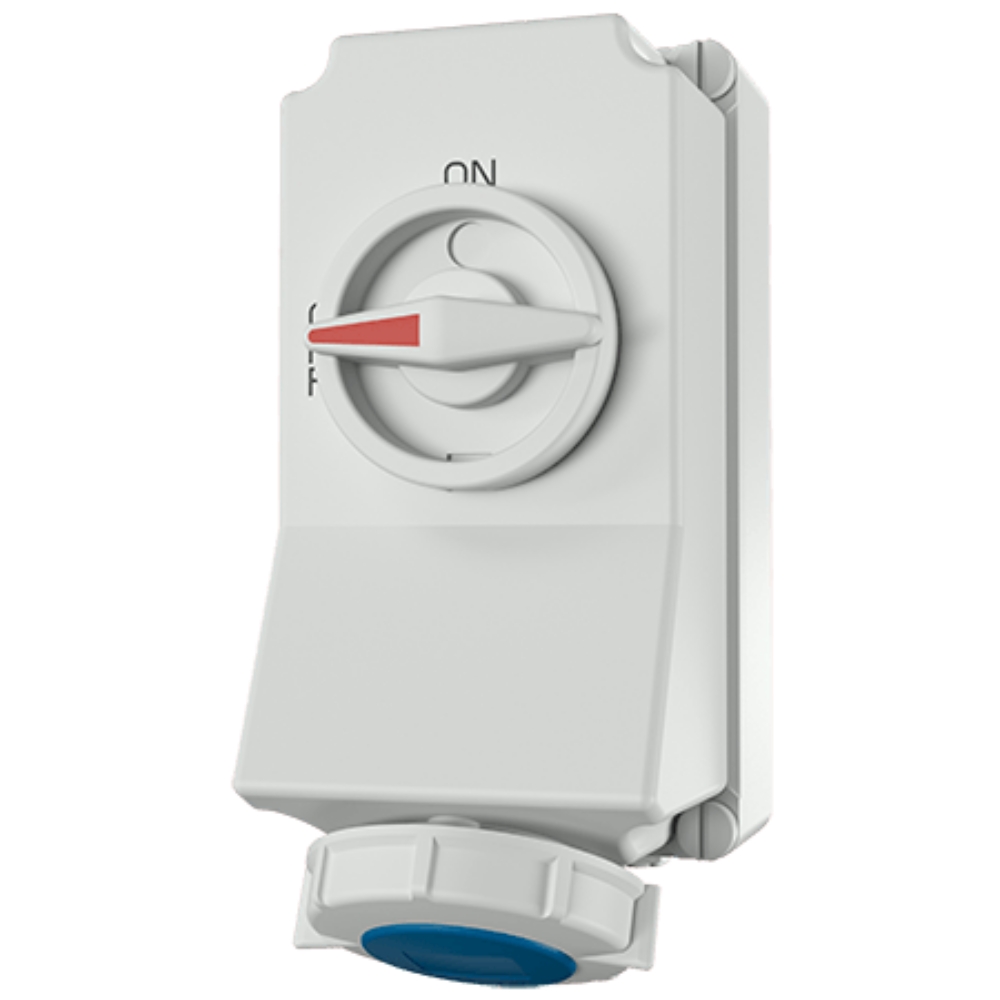 5602306G MENNEKES ปลั๊กตัวเมียติดผนัง พร้อมสวิทว์และอินเตอร์ล็อค DUO interlock 2P+E 16A 230V IP67( แทน 7012A)