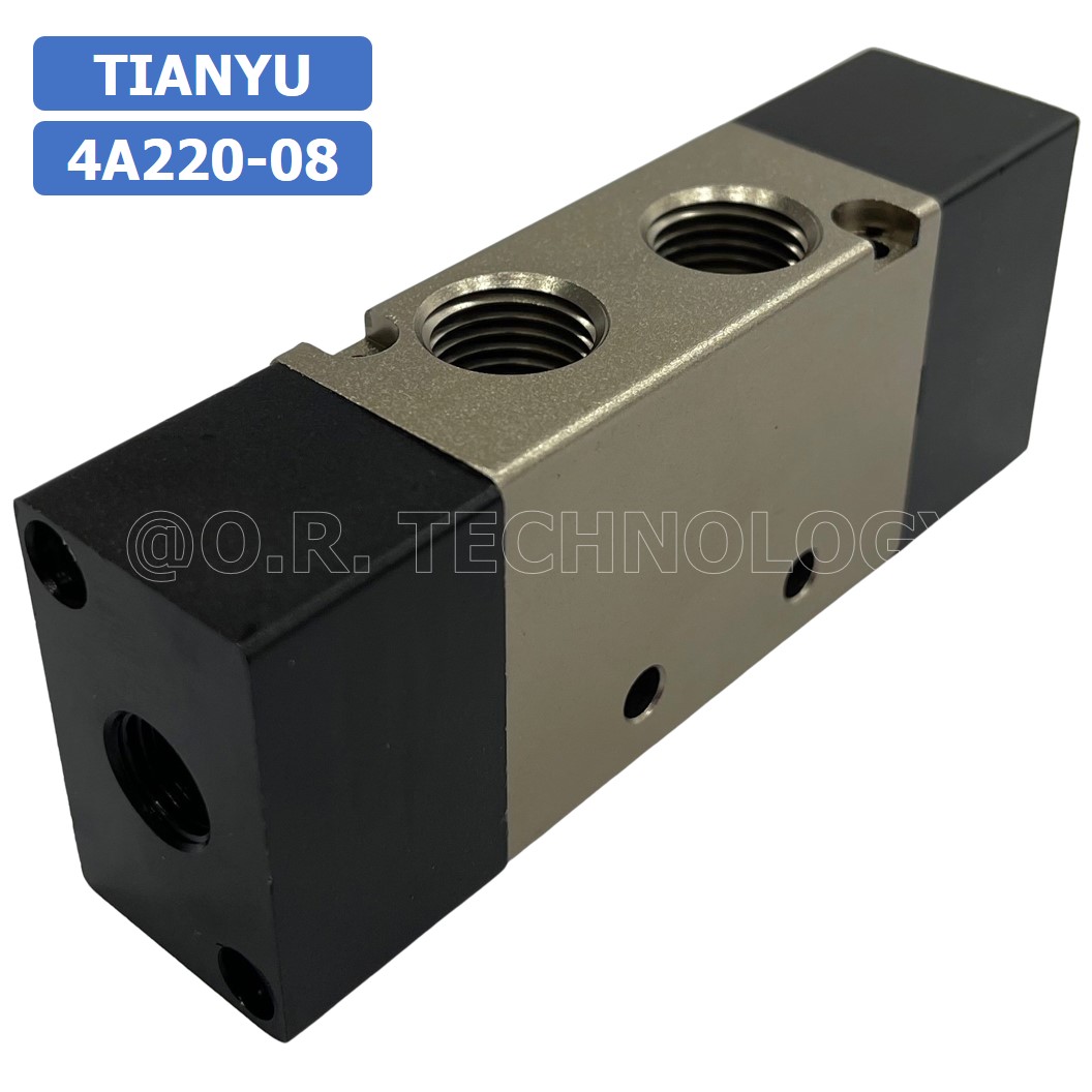 (1ชิ้น) 4A220-08 วาล์วควบคุมด้วยลม 2 ข้าง 5/2 Single Air Control Valve Pneumatic TIANYU