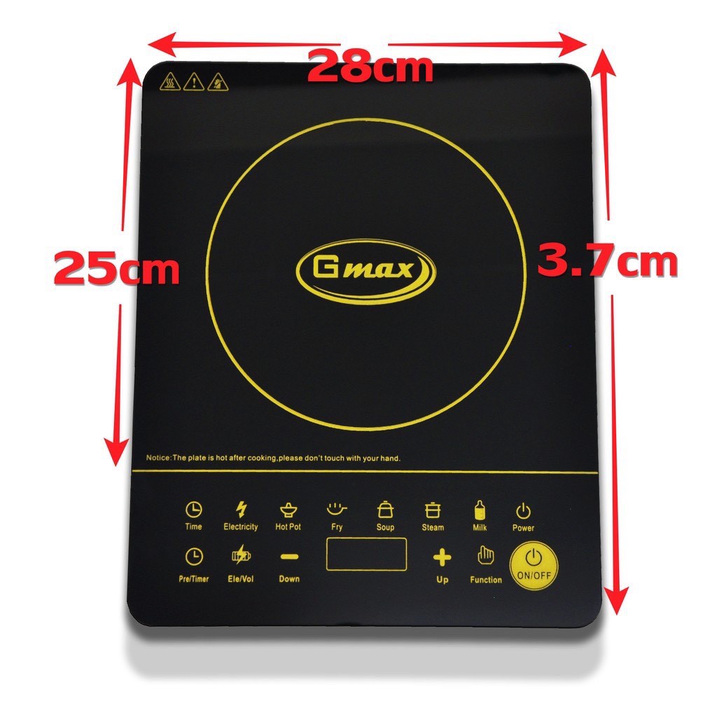 Gmaxเตาแม่เหล็กไฟฟ้า1650Watts ทัชสกรีน กระจกคริสตัลเกรดเอ รุ่น IC-C12 สินค้ารับประกัน 1 ปี