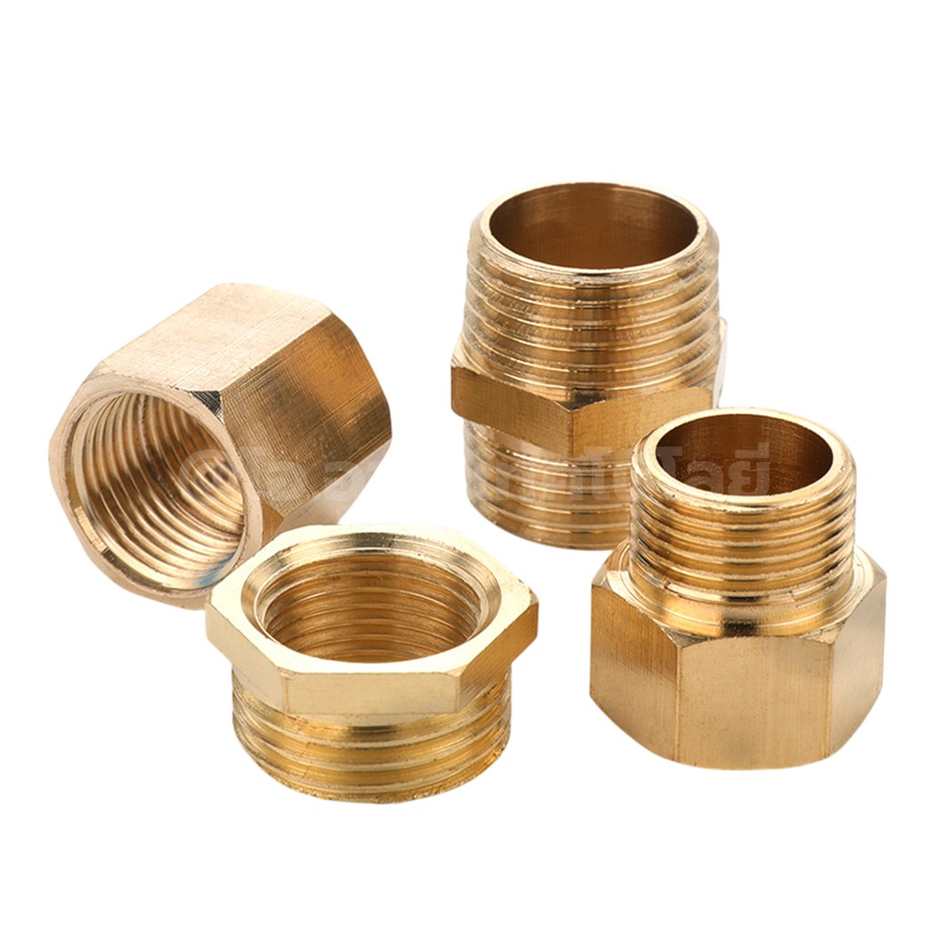 NP-FF นิปเปิ้ลทองเหลือง เมีย-เมีย เกลียวใน-เกลียวใน 1/8"-1" Brass Nipple Female-Female Thread นิปเปิ้ล ทองเหลือง ข้อต่อทองเหลืองเกลียวใน 1หุน-8หุน Air connector Fitting