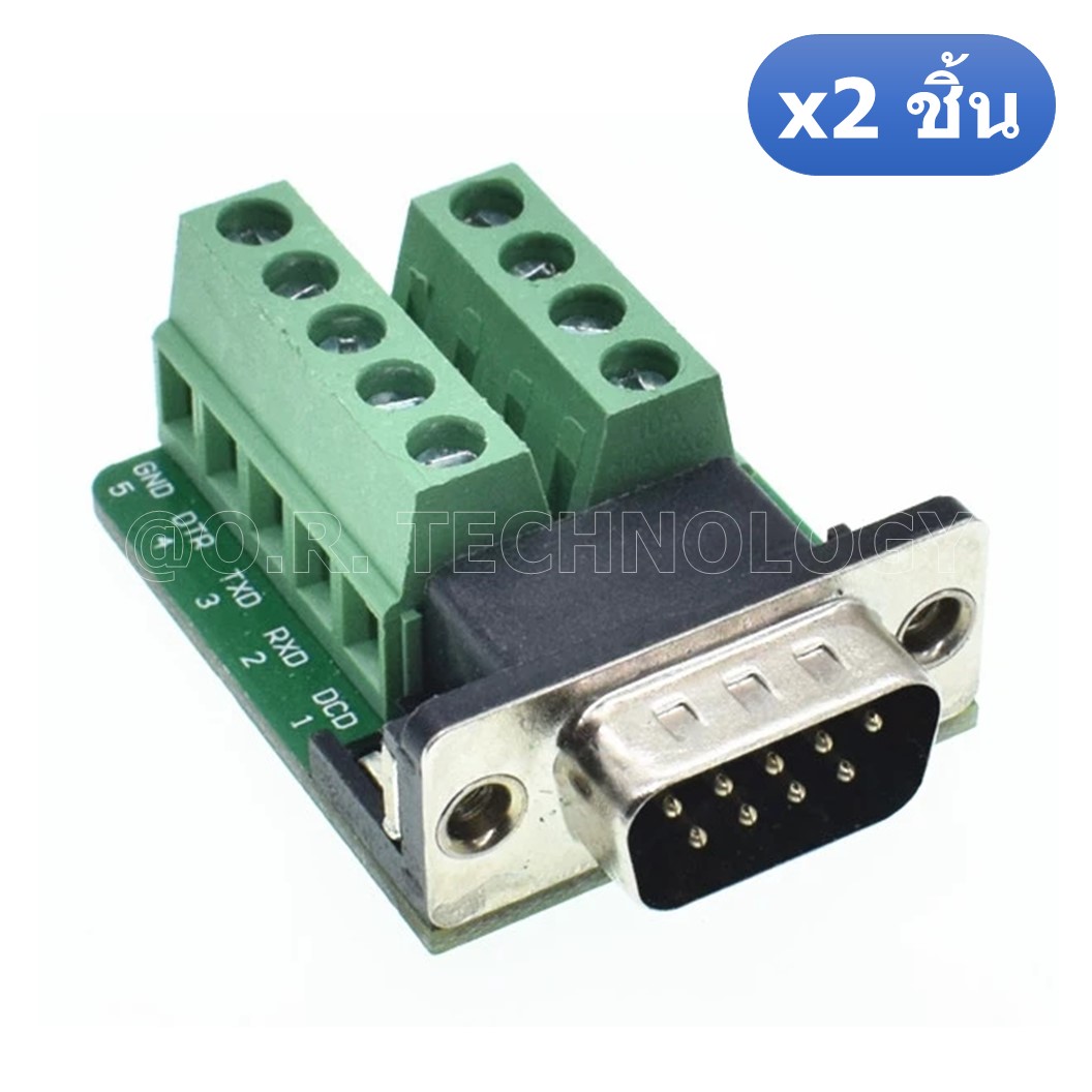 (2ชิ้น) NA471 หัวแปลง ตัวผู้ DB9/RS232/RS485/9 pin/9 hole Serial DB9 RS232/485 9 pin Terminal Male Screw
