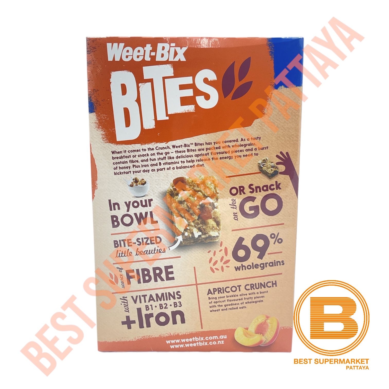 วีท บิกซ์ ไบท์ แอปปริคอท 500 กรัม Weet-Bix Bites Apricot 500 g.