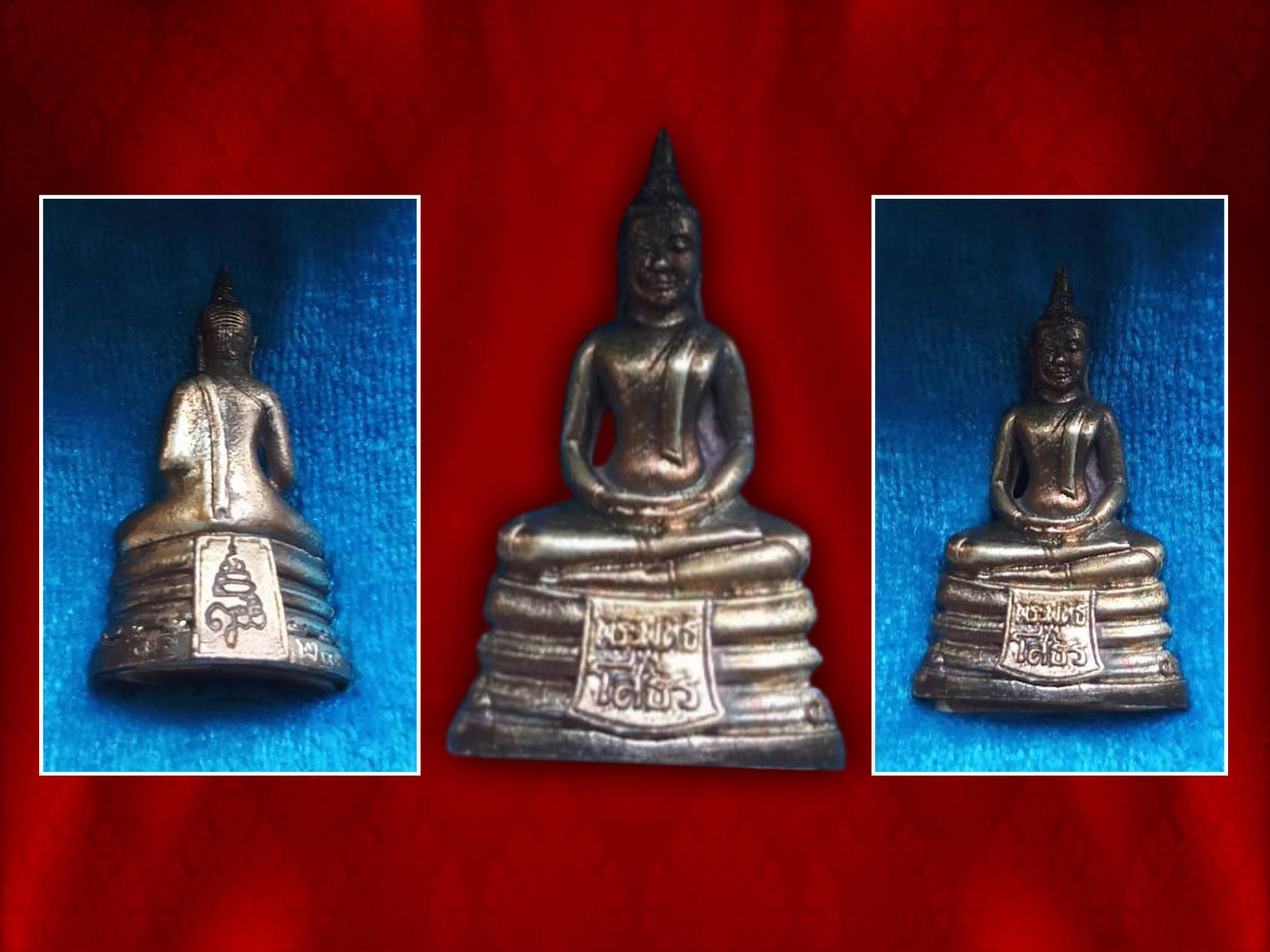หลวงพ่อพระพุทธโสธร รุ่น ญสส. ปี2533 (เนื้อเงิน)พร้อมกล่องเดิมๆ งามๆ หายากสุดๆ ครับ ด้านหน้าตรงผ้าทิพย์สลักอักษรว่า พระพุทธโสธร ด้านหลังประดิฏฐานตราสัญลักษณ์ประจำพระองค์ คือ ญสส. มีหมายเลขประจำองค์พระ กำกับทุกองค์