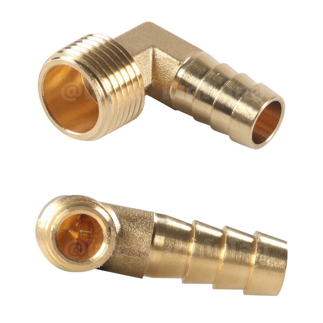 BT-PL หางปลาไหลทองเหลือง งอ เกลียวนอก Elbow Brass Hose Tail Male thread Air fitting หางหนู Barb tails Connector ข้อต่อลม ทองเหลือง เกลียวตัวผู้ งอ