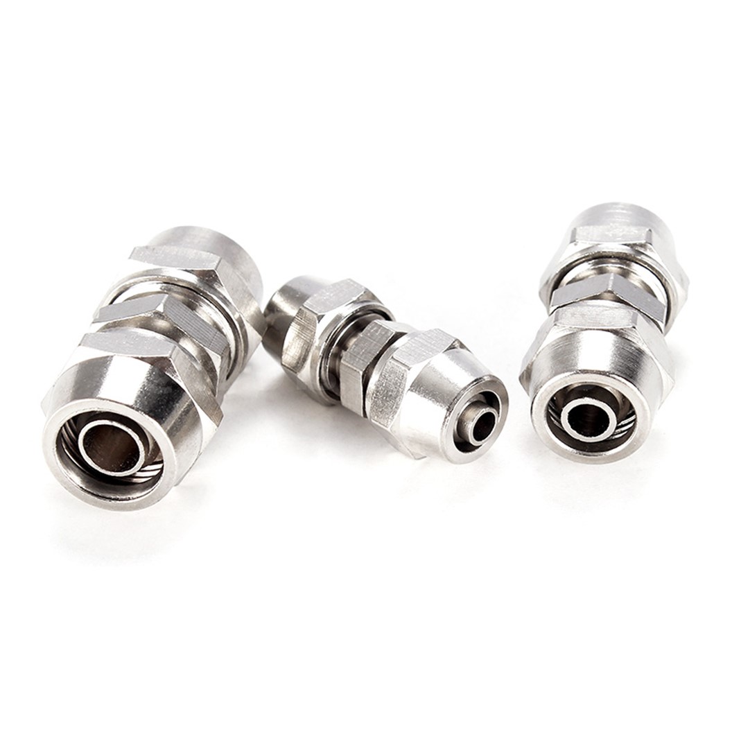 KPU KPV ข้อต่อลมสวมอัด 2ทาง ตรง/งอ 2 Way Union Straight/Elbow Quick Joint Connector แบบสวมอัด Air fitting ข้อต่อสวมอัด สำหรับสายลม PU 4-16mm