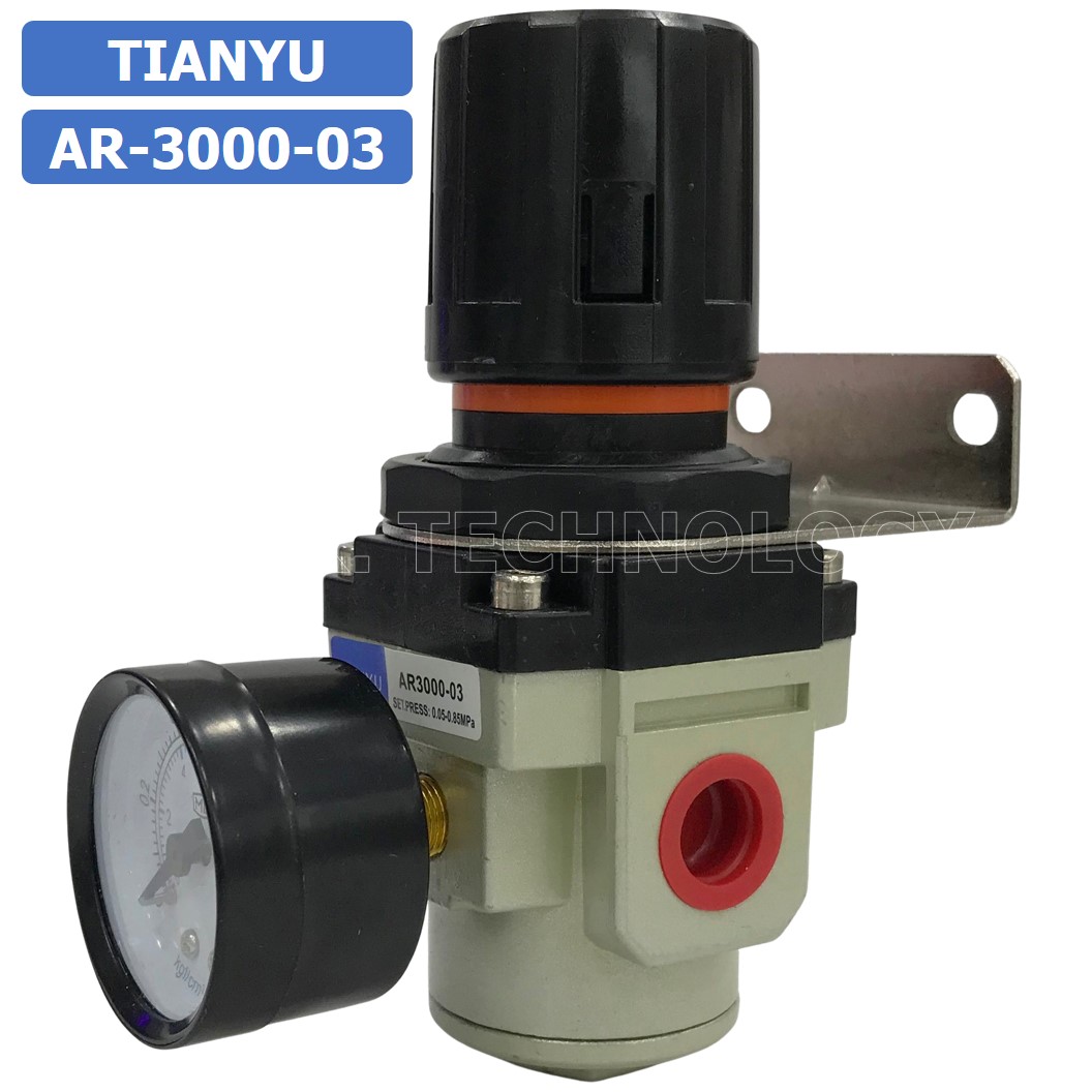 (1ชิ้น) AR-3000-03 ตัวปรับแรงดันลม ชุดปรับแรงดันลม Air Regulator Pneumatic TIANYU AR3000-03