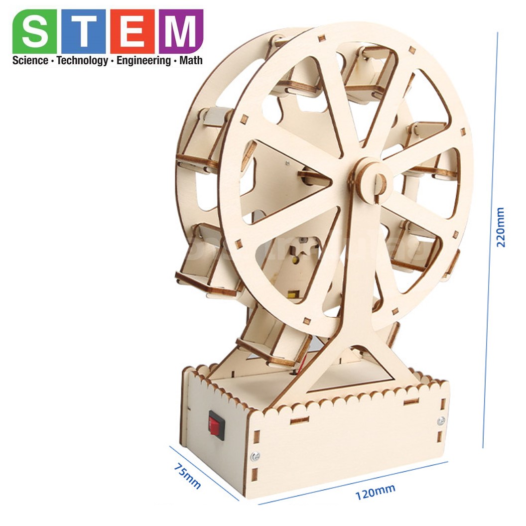 T-M232 ชุดประกอบไม้ ชิงช้าสวรรค์ Electric Swing Wheel Wooden Kit STEM Education ของเล่นเสริมทักษะ ของเล่นไม้