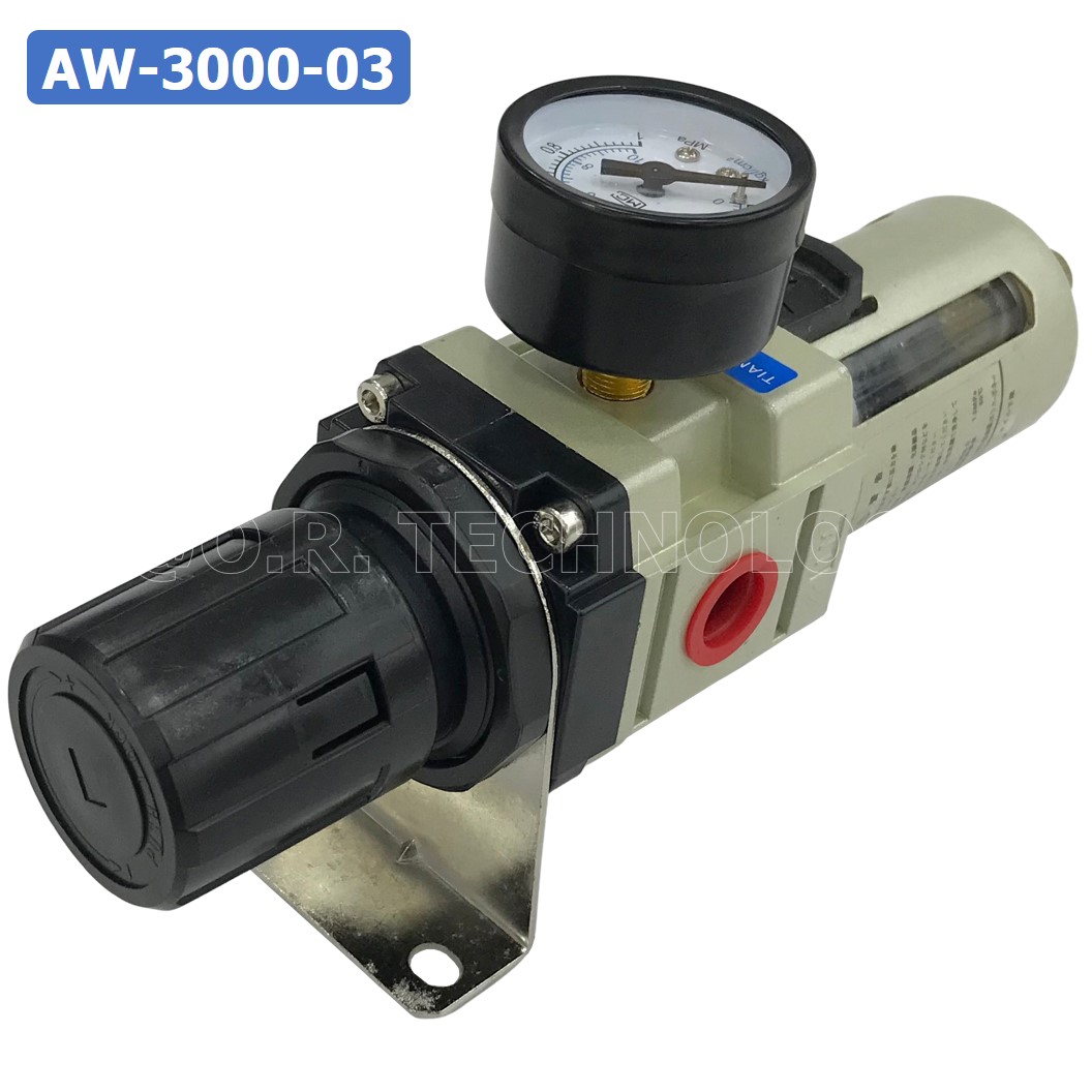 AW3000-03 ชุดกรองลมปรับแรงดัน Manual Drain AW Pneumatic Combination Air Filter Regulator TIANYU AW-3000-03