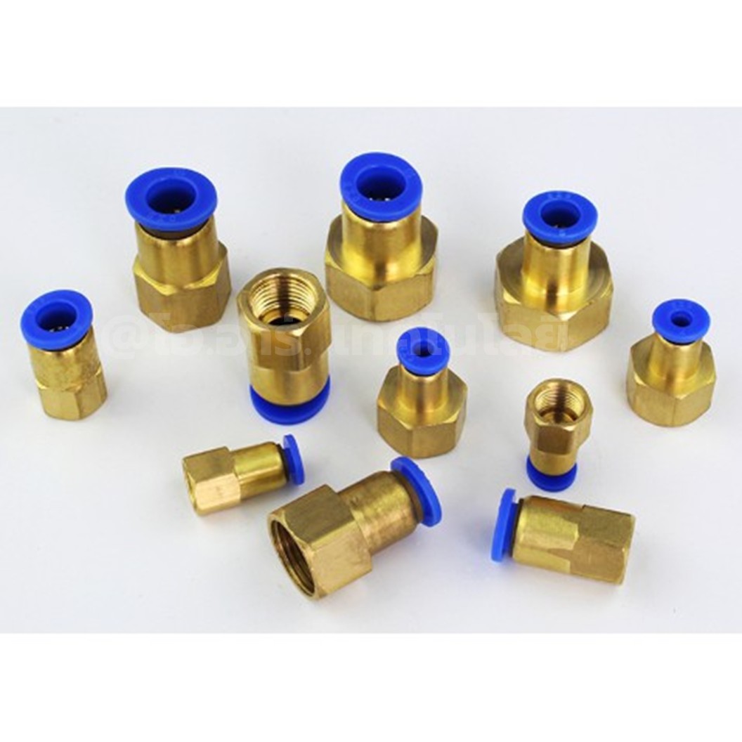 PCF ข้อต่อลมทองเหลือง ข้อต่อตรง เกลียวใน Quick Joint Connector Straight Female Thread ข้อต่อลมเกลียวใน ข้อต่อลม ข้อต่อทองเหลือง Air connector fitting เกลียวตัวเมีย