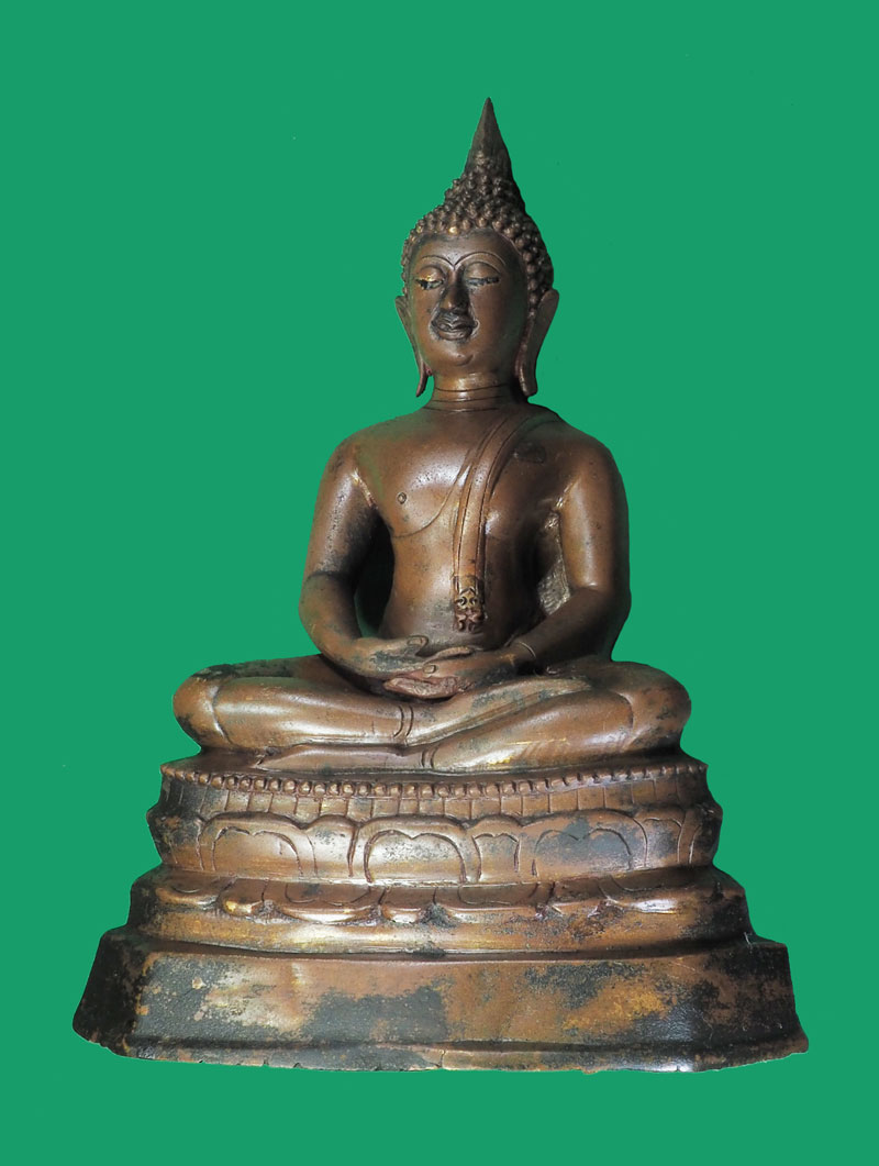 *32905 พระบูชารัชกาล ปางสมาธิ ขนาดหน้าตัก 5 นิ้ว เก่า เนื้อแดง 2