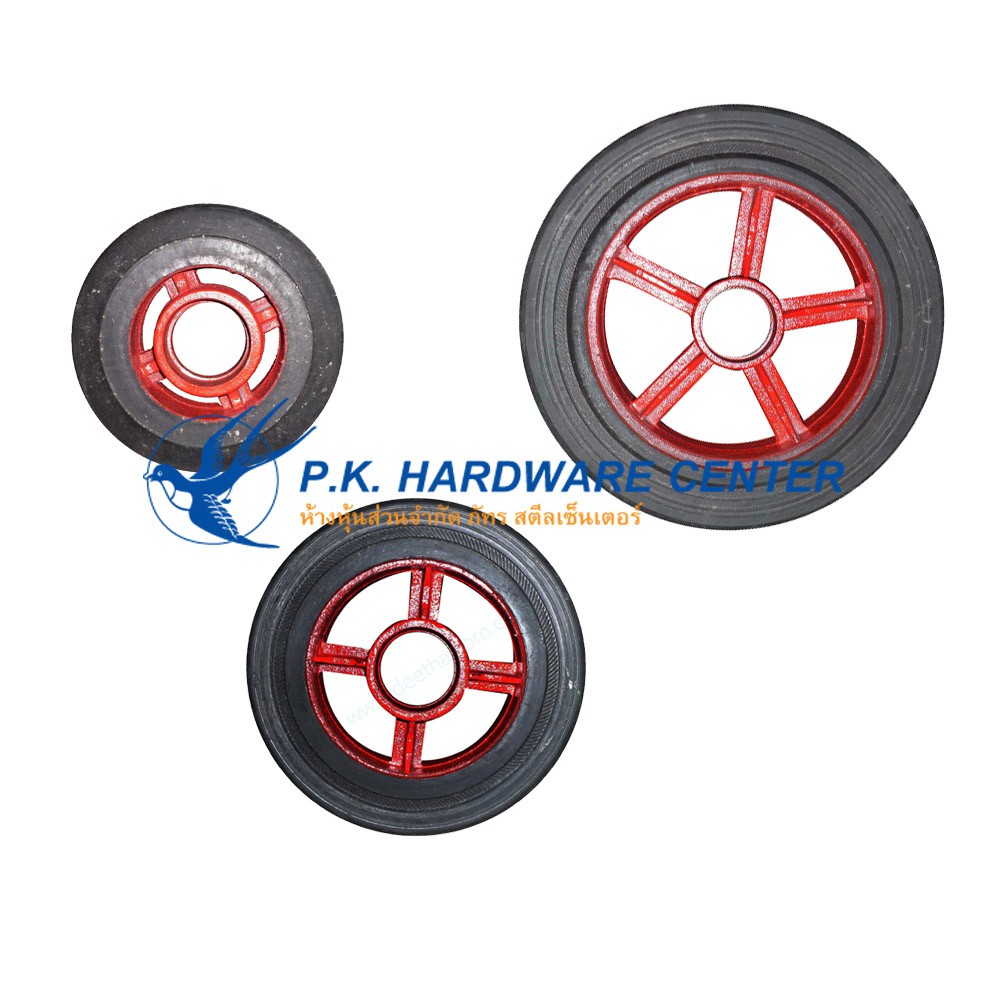 ล้อรถเข็น ล้อแม็กซ์ ล้อแม็กซ์ก้านแดง ผลิตจากเหล็กหล่อคุณภาพสูง ล้อรถเข็น ล้อยาง โพลียูรีเทนสีดำ ล้อรถ ล้อรถเข็นของ