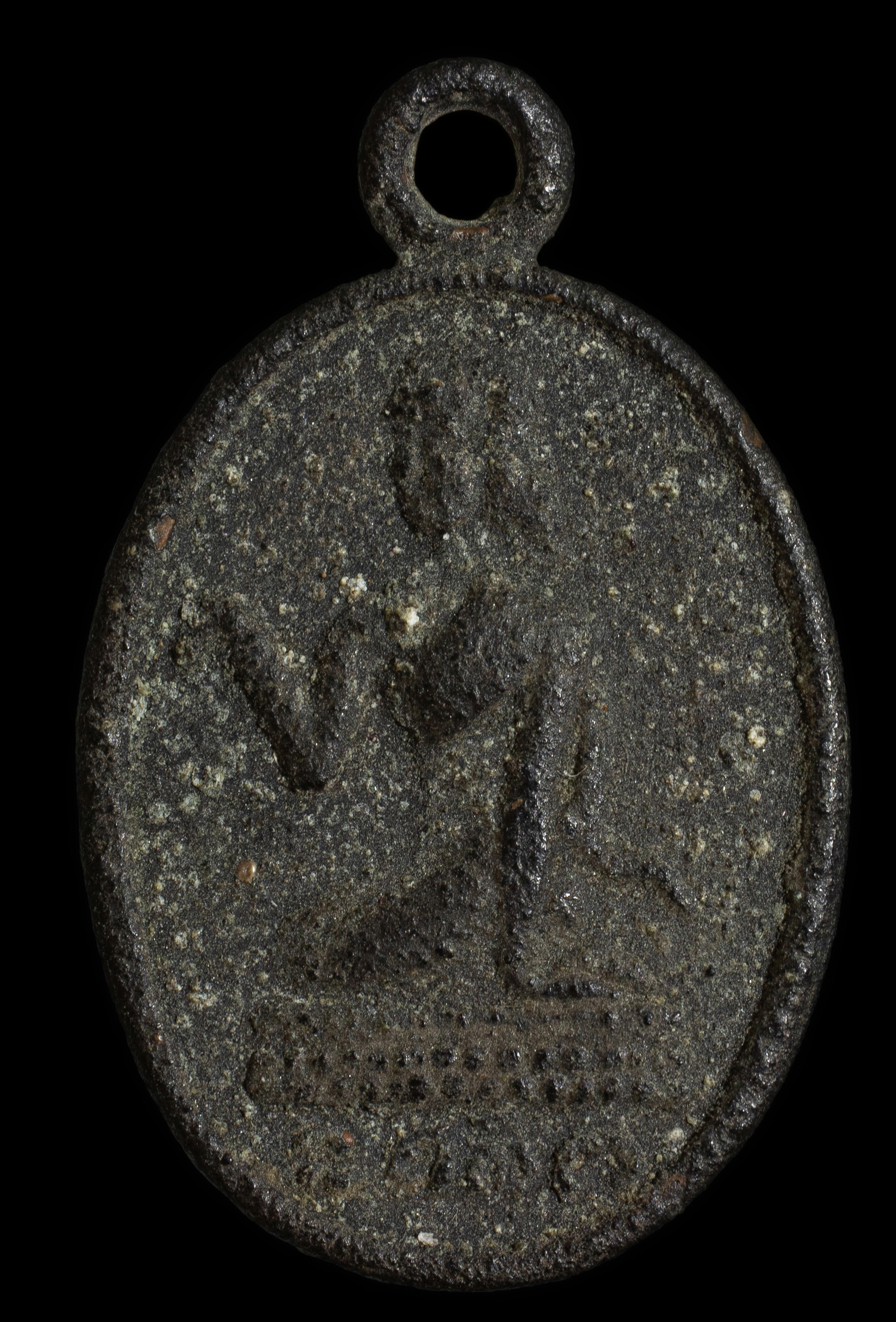 เหรียญนางกวักหลังพระพุทธหลวงพ่อจง วัดหน้าต่างนอก อยุธยา ปี 2500 ชุบรักด้านนอก