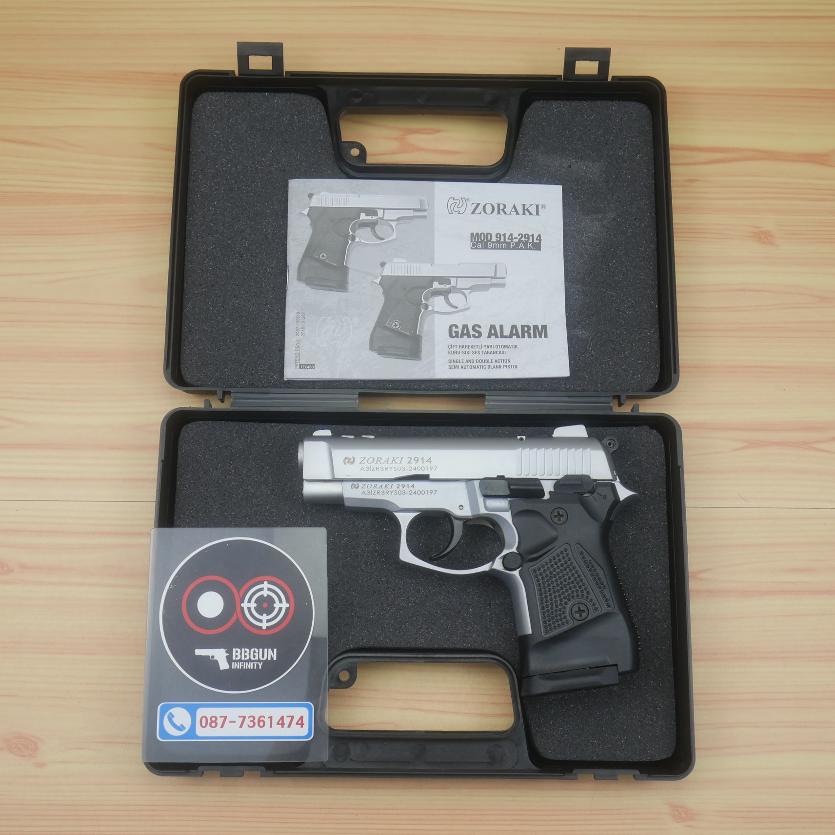 Blank GUN Zoraki 2914 - TD เงินด้าน แบลงค์กัน Semi Auto (แถมกล่องปืน)