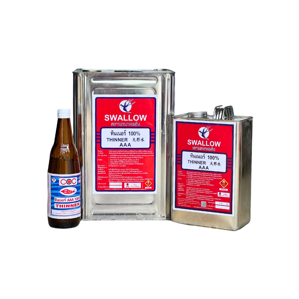 ทินเนอร์ AAA 100% ตรา SWALLOW (ราคารวมแวท) ขนาด 2 Kg / แกลลอน *1 คำสั่งซื้อ / 1 ชิ้น นะคะน้ำมันสน น้ำมันซักแห้ง กอฮอร์ โอเชี่ยน