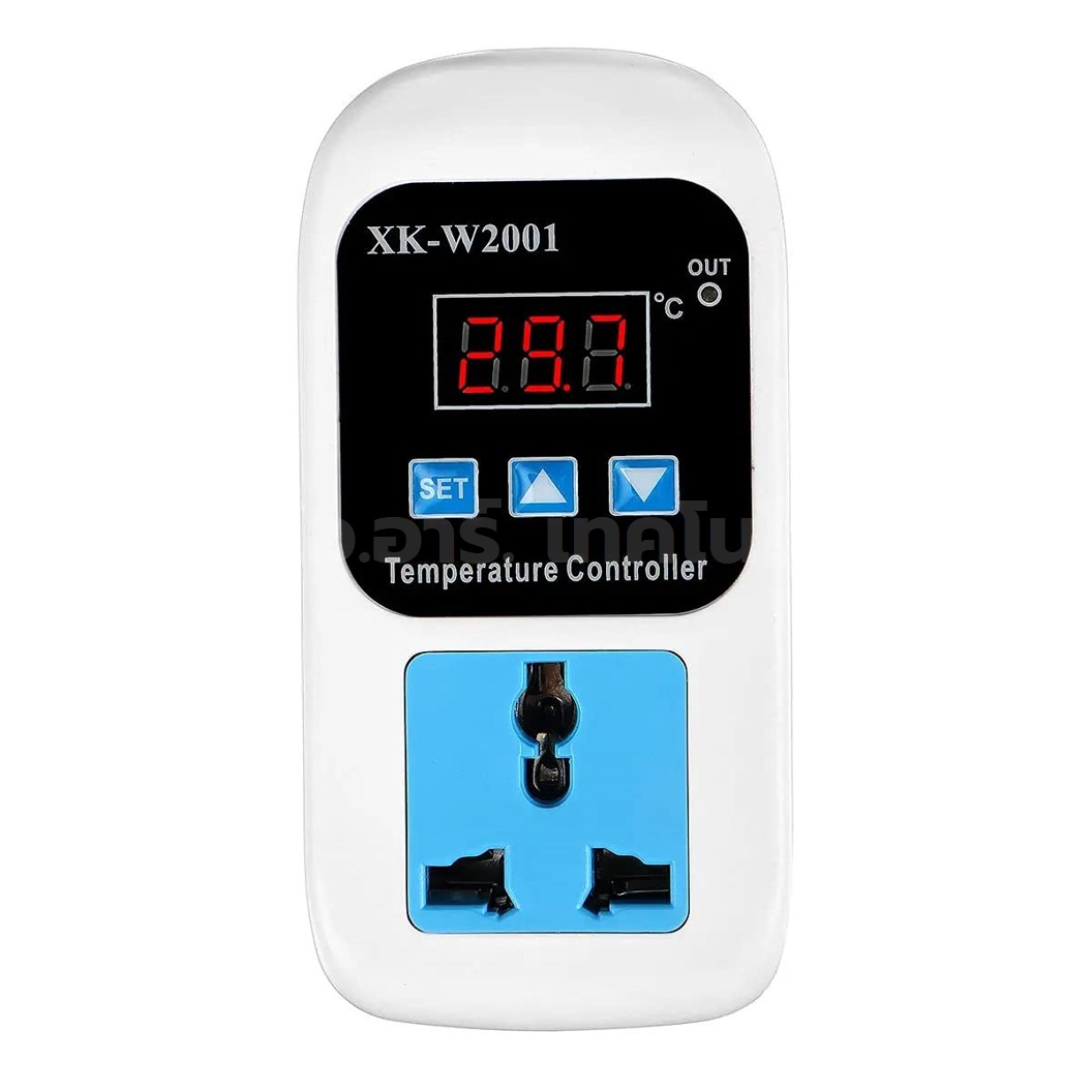 XK-W2001 220VAC 10A เครื่องควบคุมอุณหภูมิ Digital Temperature Controller (-50°C-110°C) เครื่องควบคุมอุณหภูมิตู้ฟักไข่ ปลั๊กควบคุมอุณหภูมิ