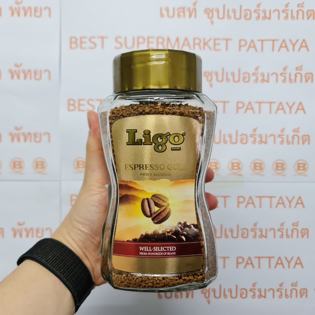ลิโก้ กาแฟสำเร็จรูปชนิดฟรีซดราย เอสเพรสโซ่ โกลด์ 200 กรัม Ligo Espresso Gold 200 g.