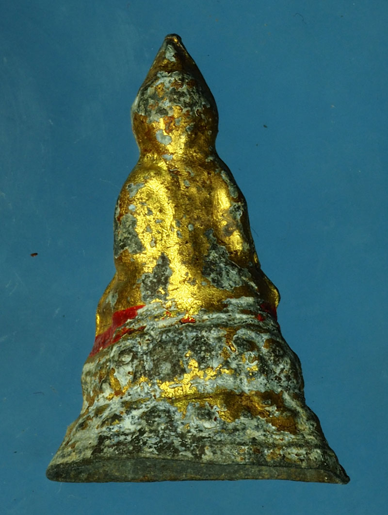 *28016 พระรัตนะ ลงชาดทางทอง เนื้อชินตะกั่ว เก่า 13