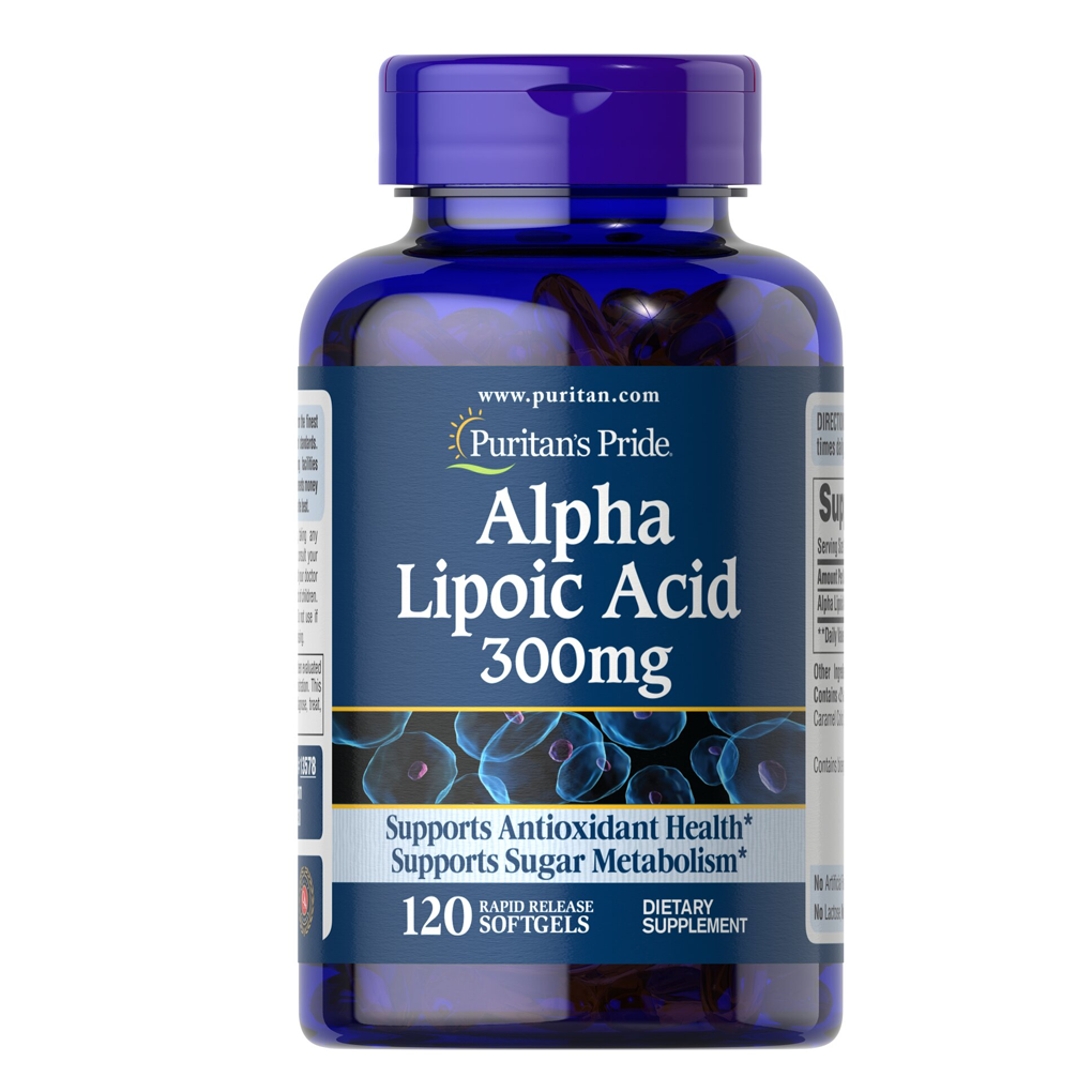 ขวดใหญ่ Puritan's Pride Alpha Lipoic Acid 300 mg. 120 เม็ด ALA สุดยอดวิตามินต่อต้านอนุมูลอิสระ จากอเมริกาค่ะ