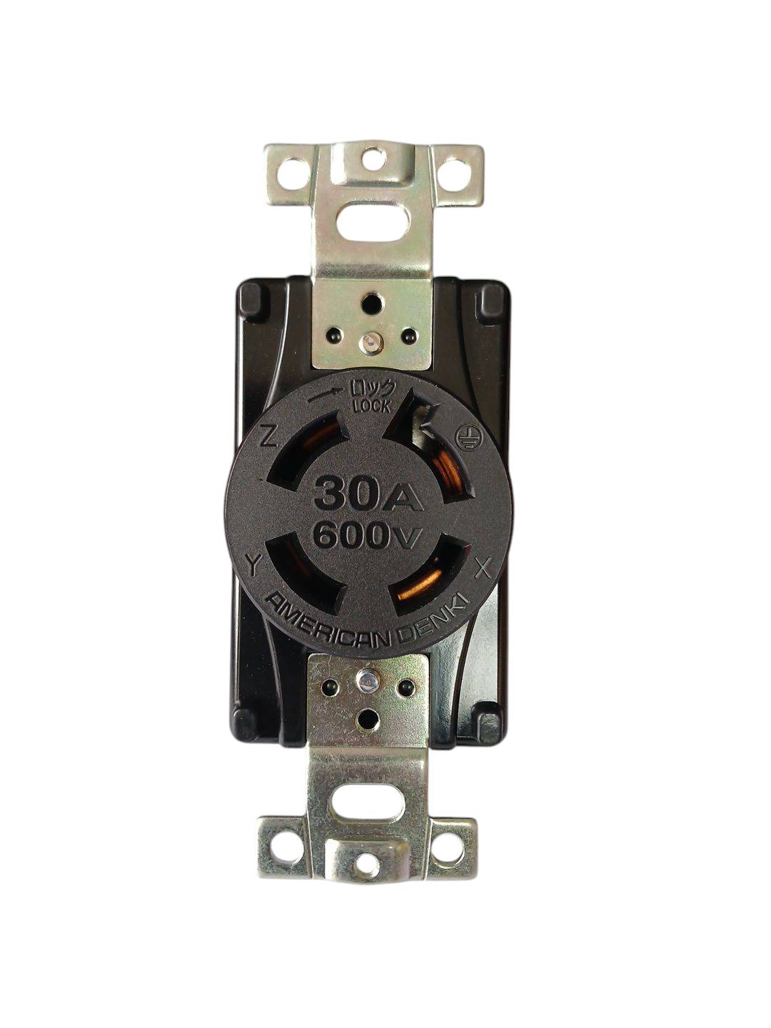 4360 AMERICAN DENKI ปลั๊กตัวเมียฝังขาล็อก 3P 30A 600V